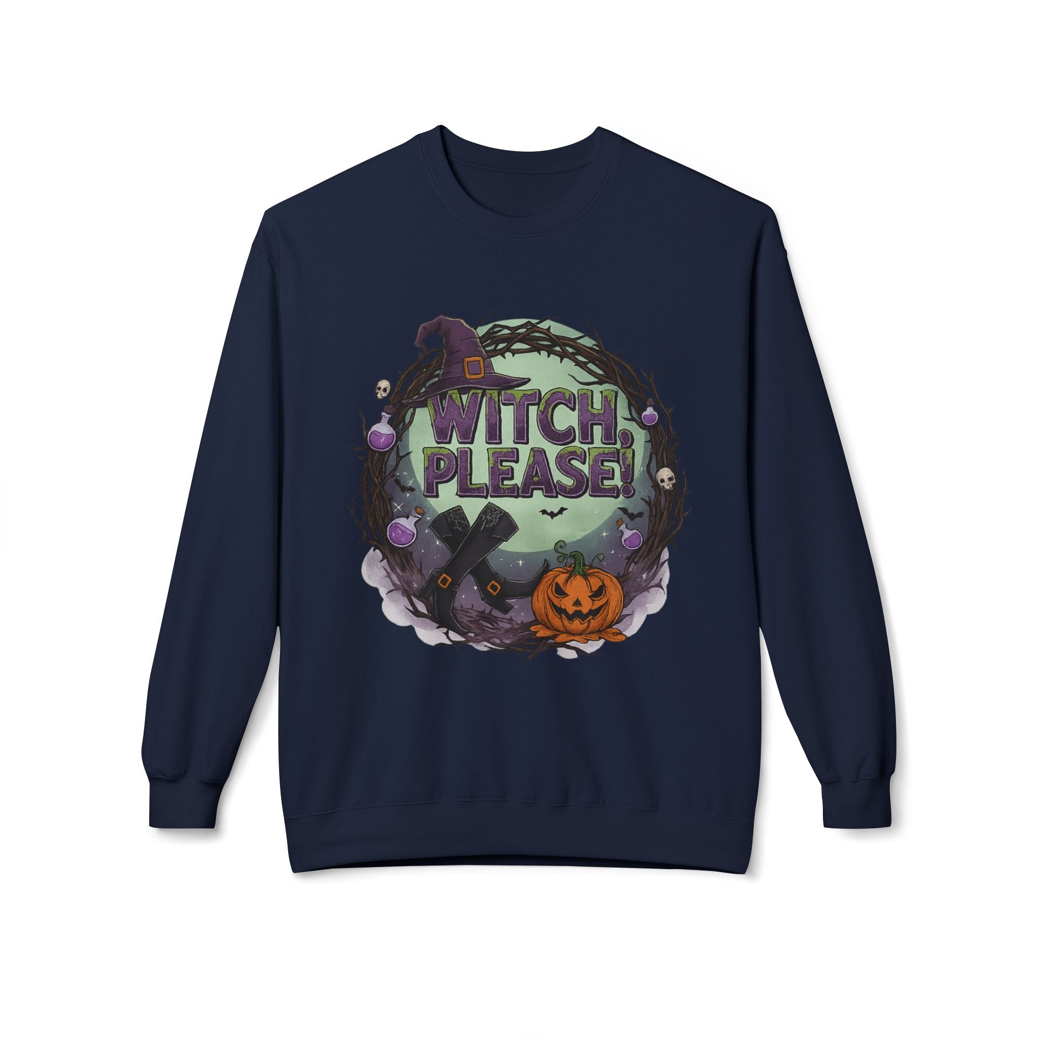 Witch, Please! 1 - Crewneck Unisex Sweatshirt - Cozy Halloween Apparel