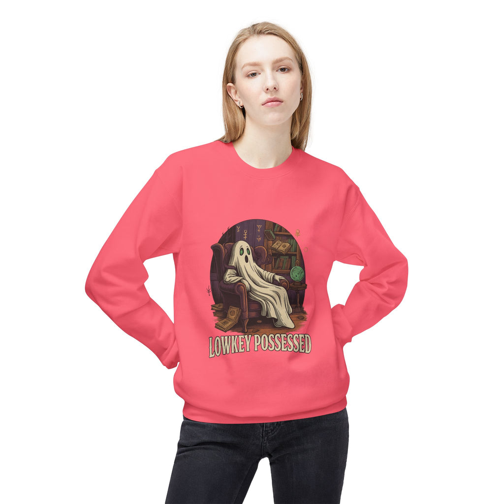 Lowkey Possessed 1 - Crewneck Unisex Sweatshirt - Cozy Halloween Apparel