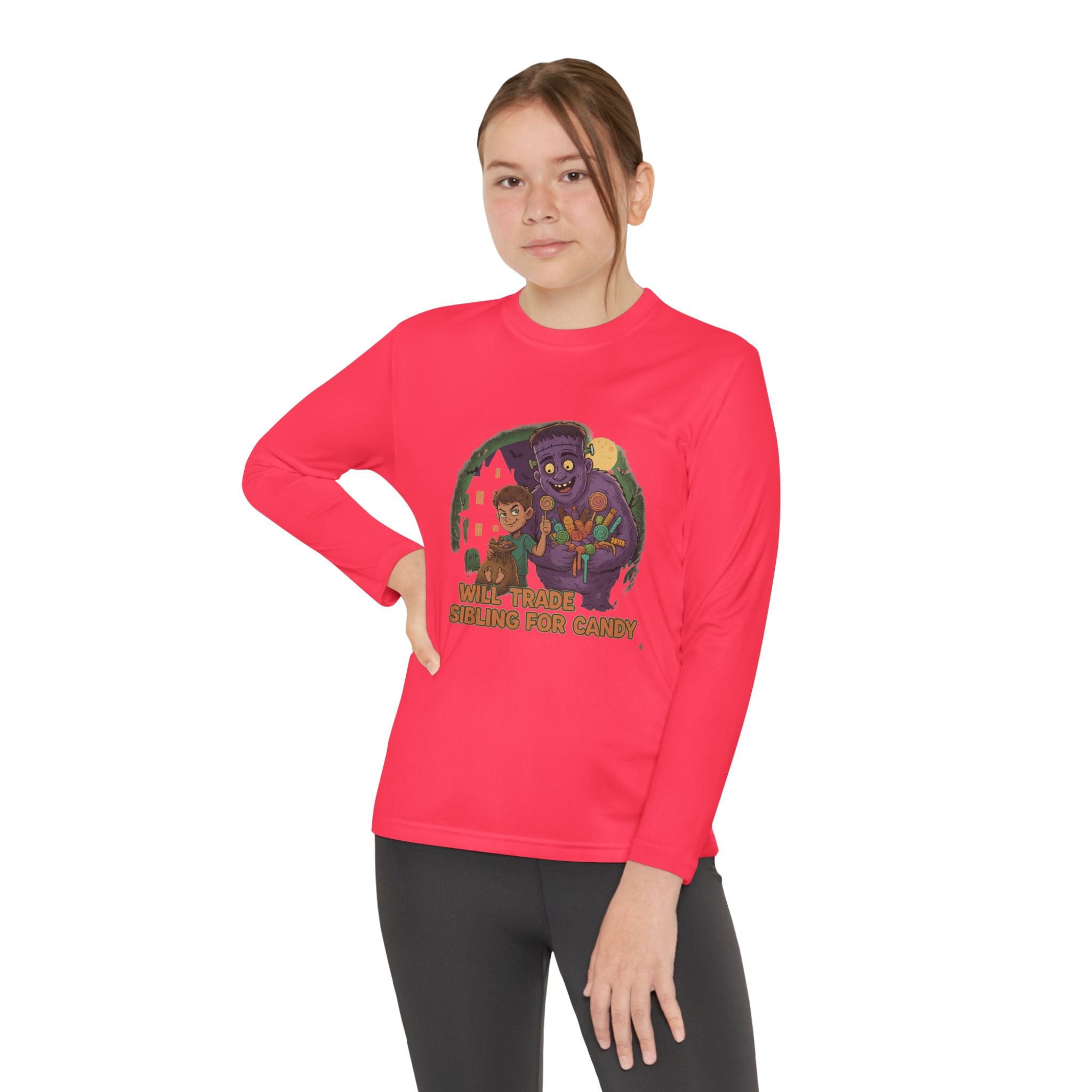 Will Trade Sibling for Candy 1 - Youth Long Sleeve Competitor Tee