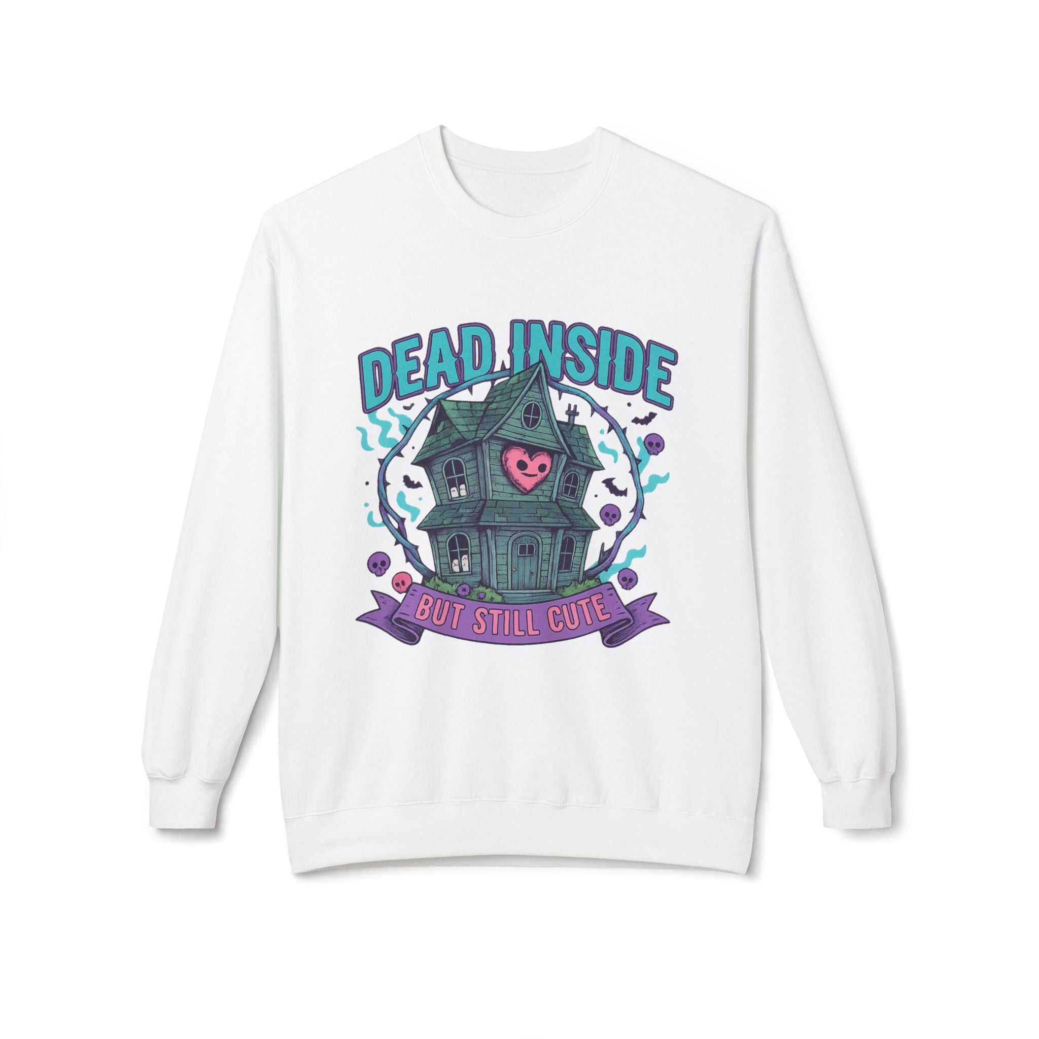Dead Inside, But Still Cute 2 - Crewneck Unisex Sweatshirt - Cozy Halloween Apparel