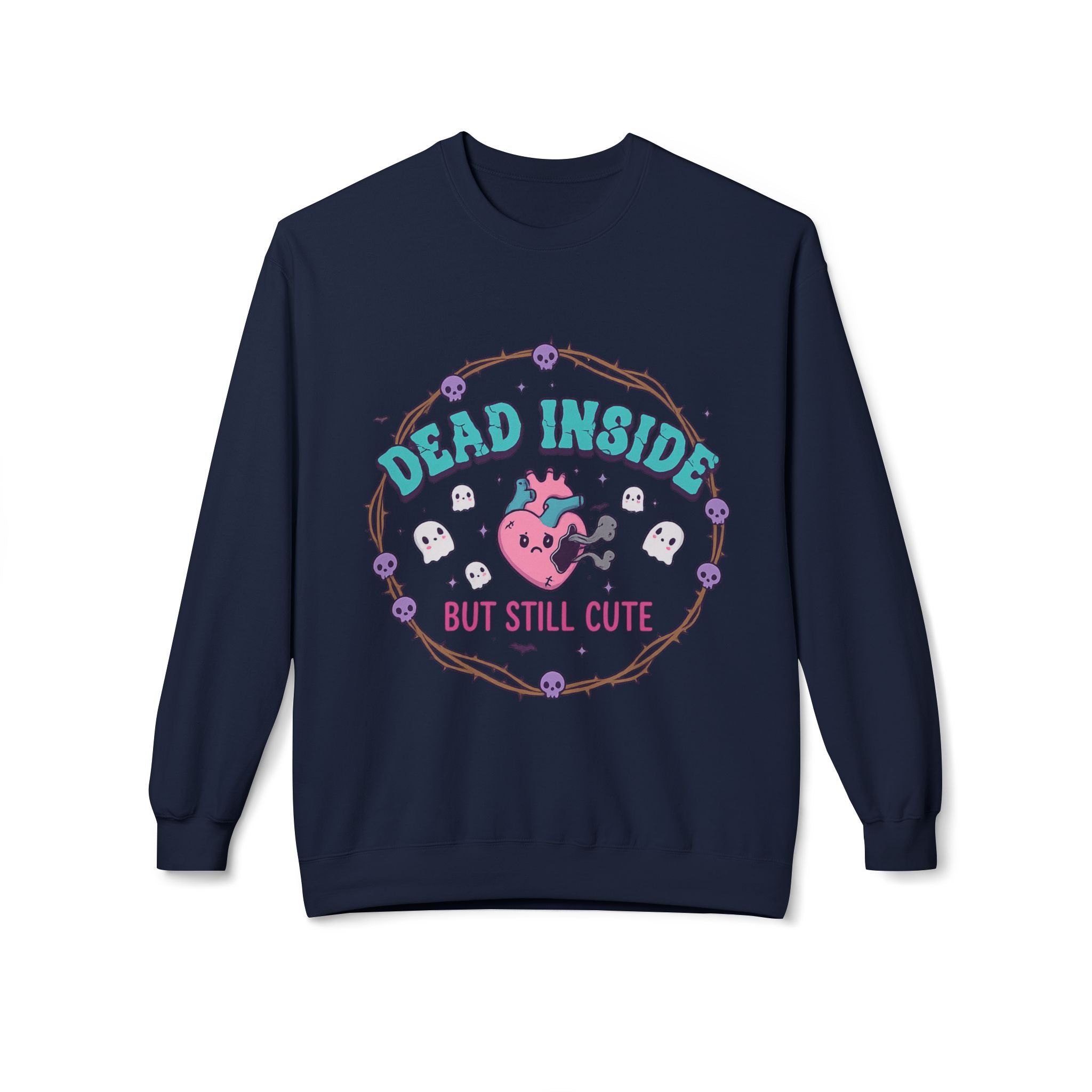 Dead Inside, But Still Cute 1- Crewneck Unisex Sweatshirt - Cozy Halloween Apparel