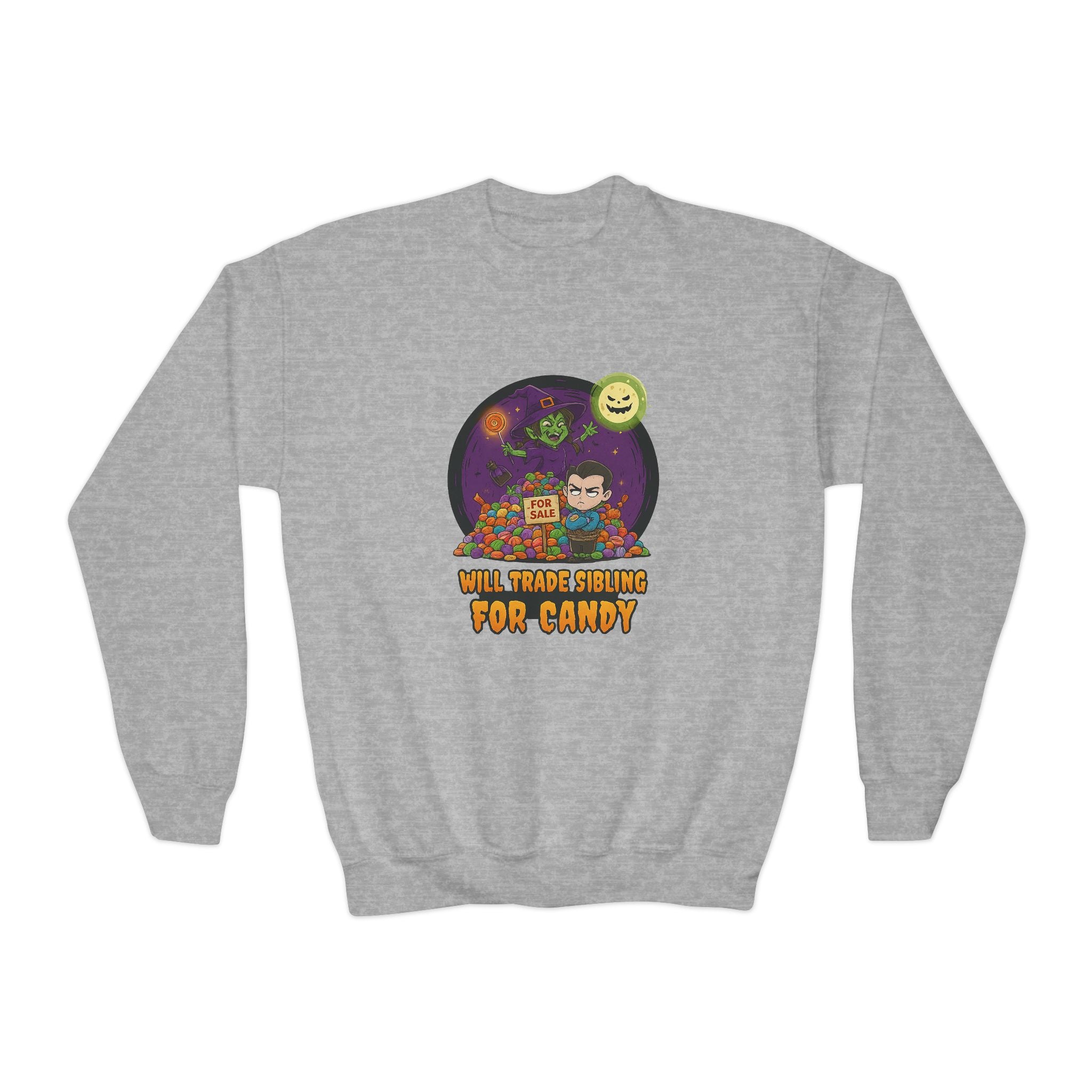 Will Trade Sibling for Candy 2, Fun Halloween Sweatshirt, Cute Kids Sweatshirt