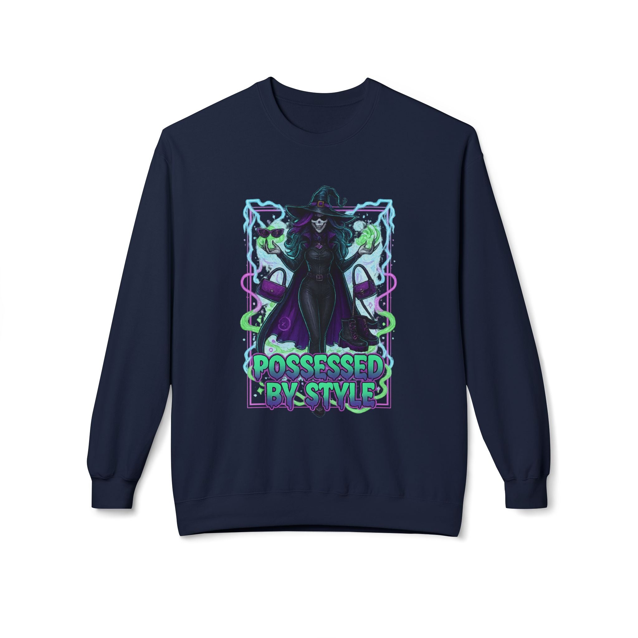 Possessed by Style 4 - Crewneck Unisex Sweatshirt - Cozy Halloween Apparel