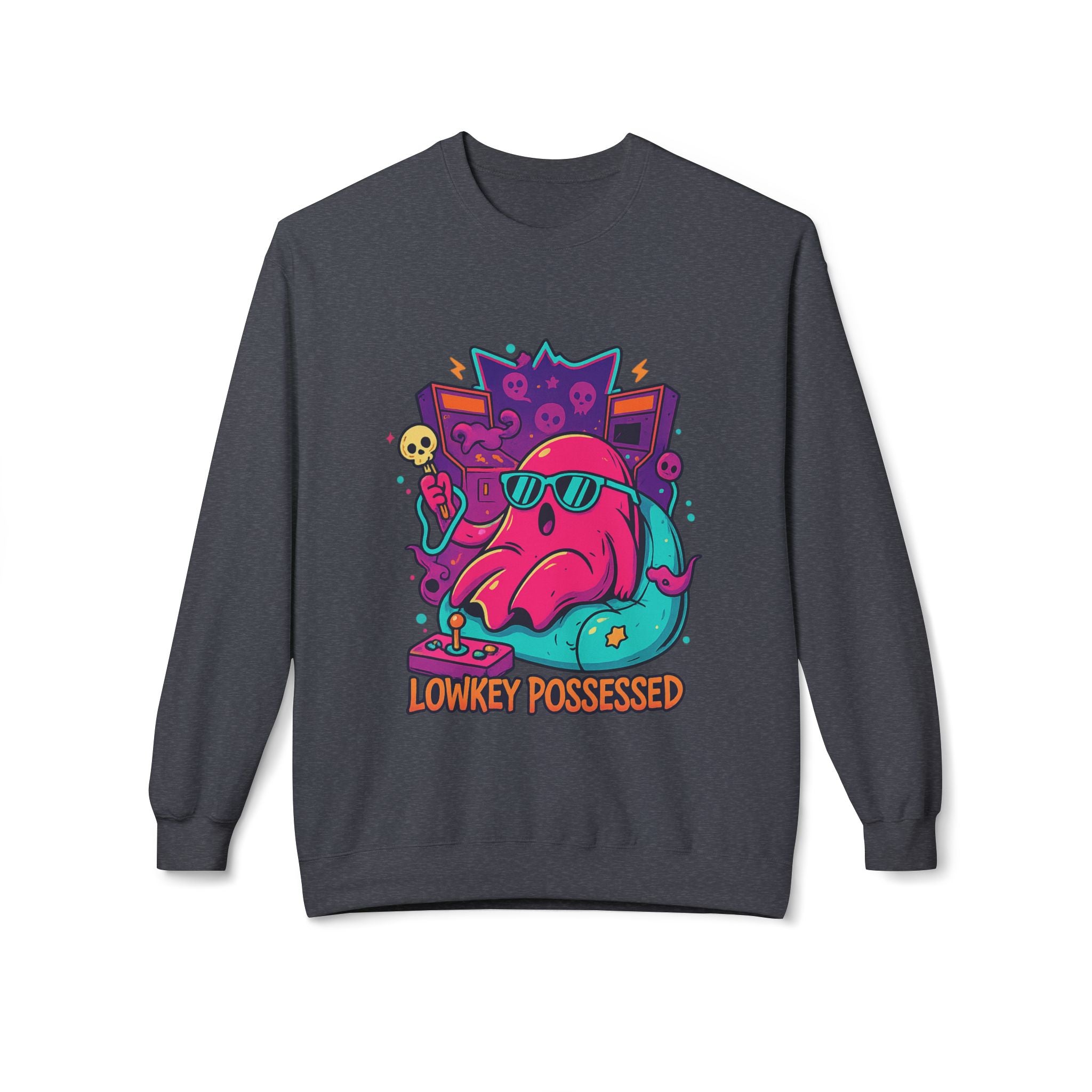 Lowkey Possessed 2 - Crewneck Unisex Sweatshirt - Cozy Halloween Apparel