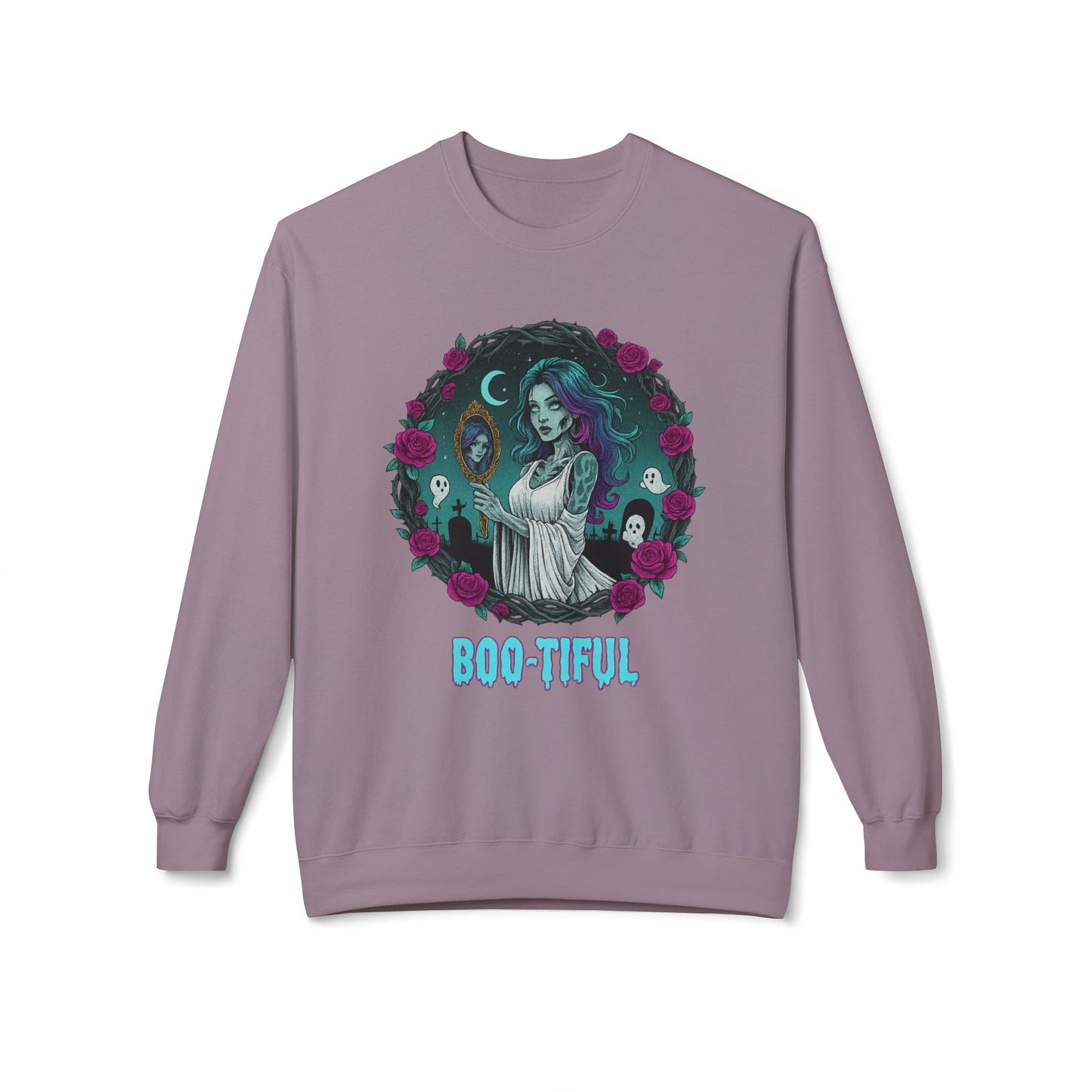 Boo-tiful 4.2- Gothic Witch Crewneck Unisex Sweatshirt - Cozy Halloween Apparel