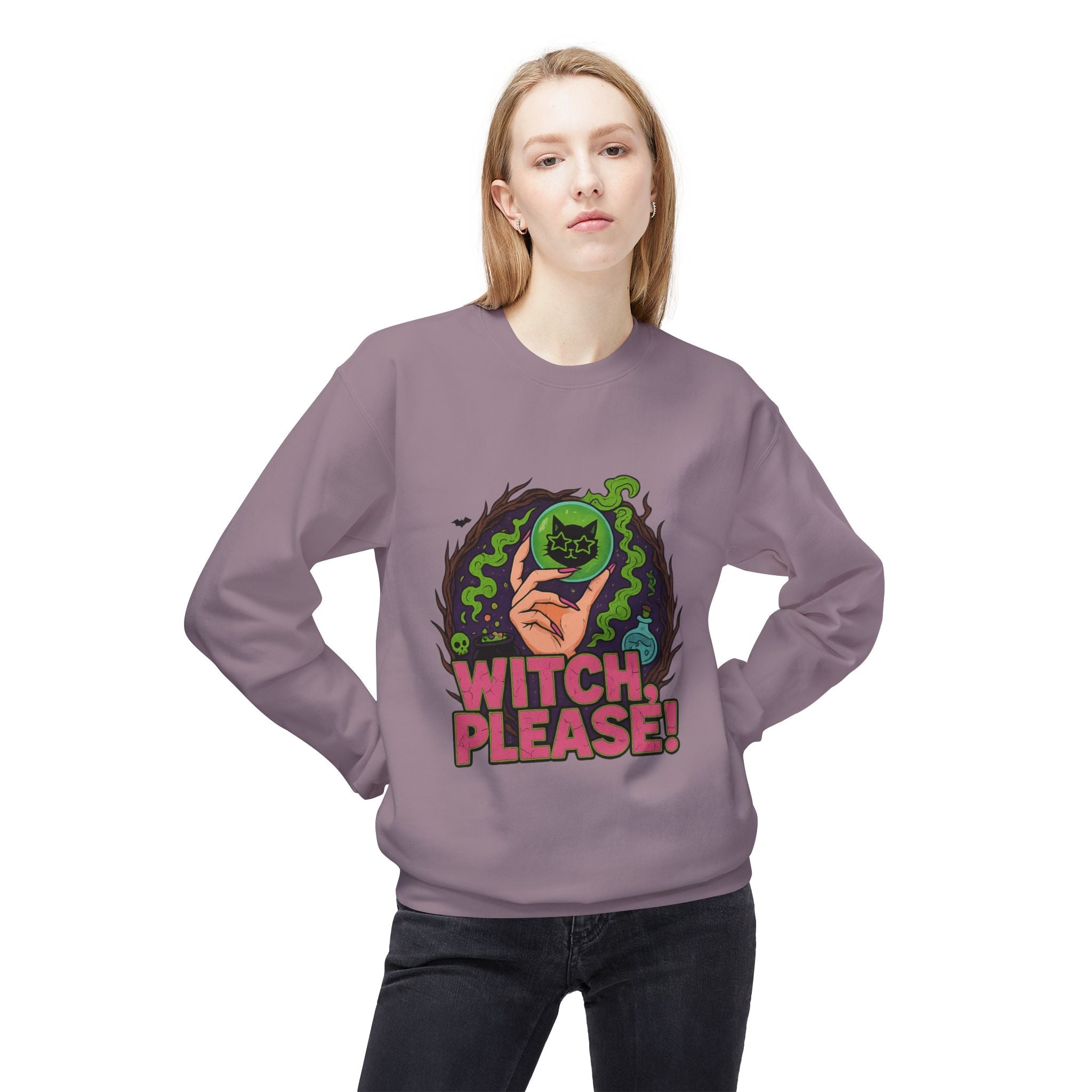 Witch, Please! 2 - Crewneck Unisex Sweatshirt - Cozy Halloween Apparel