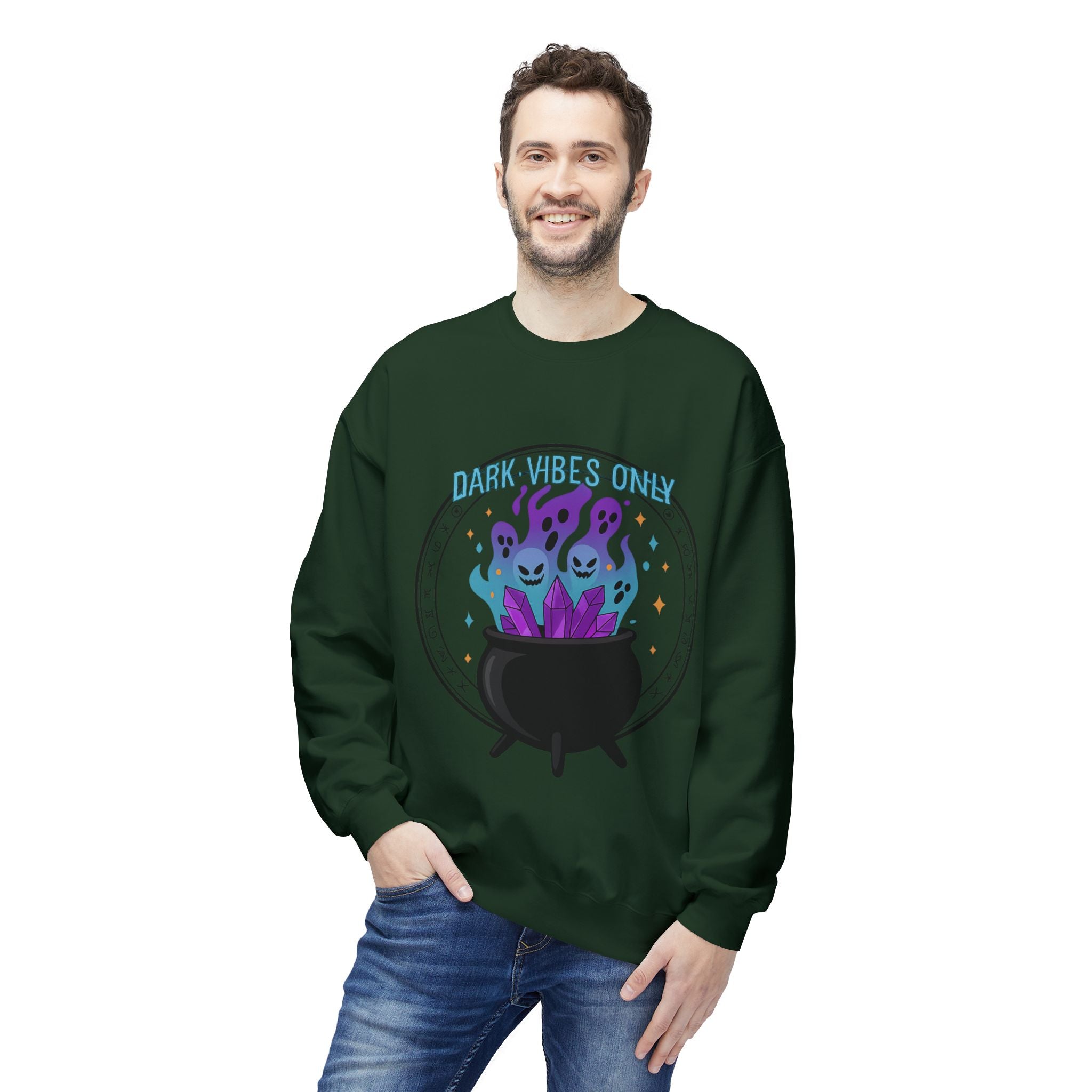 Dark Vibes Only 3.2 - Crewneck Unisex Sweatshirt - Cozy Halloween Apparel