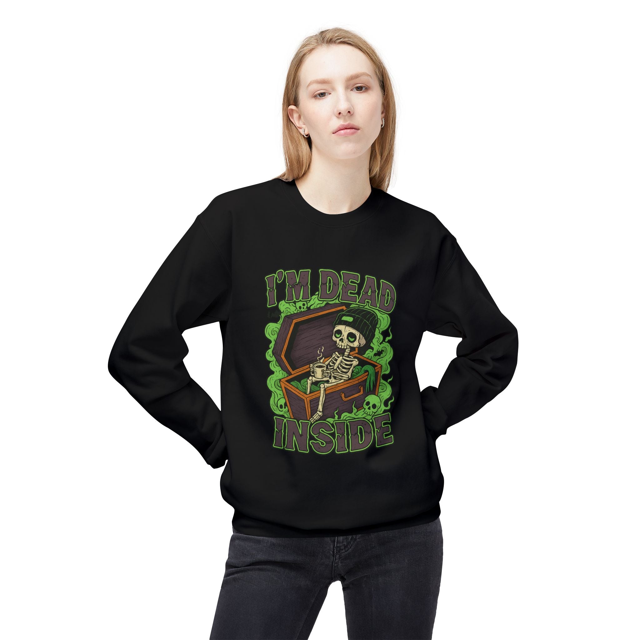 I'm Dead Inside 2- Crewneck Unisex Sweatshirt - Cozy Halloween Apparel
