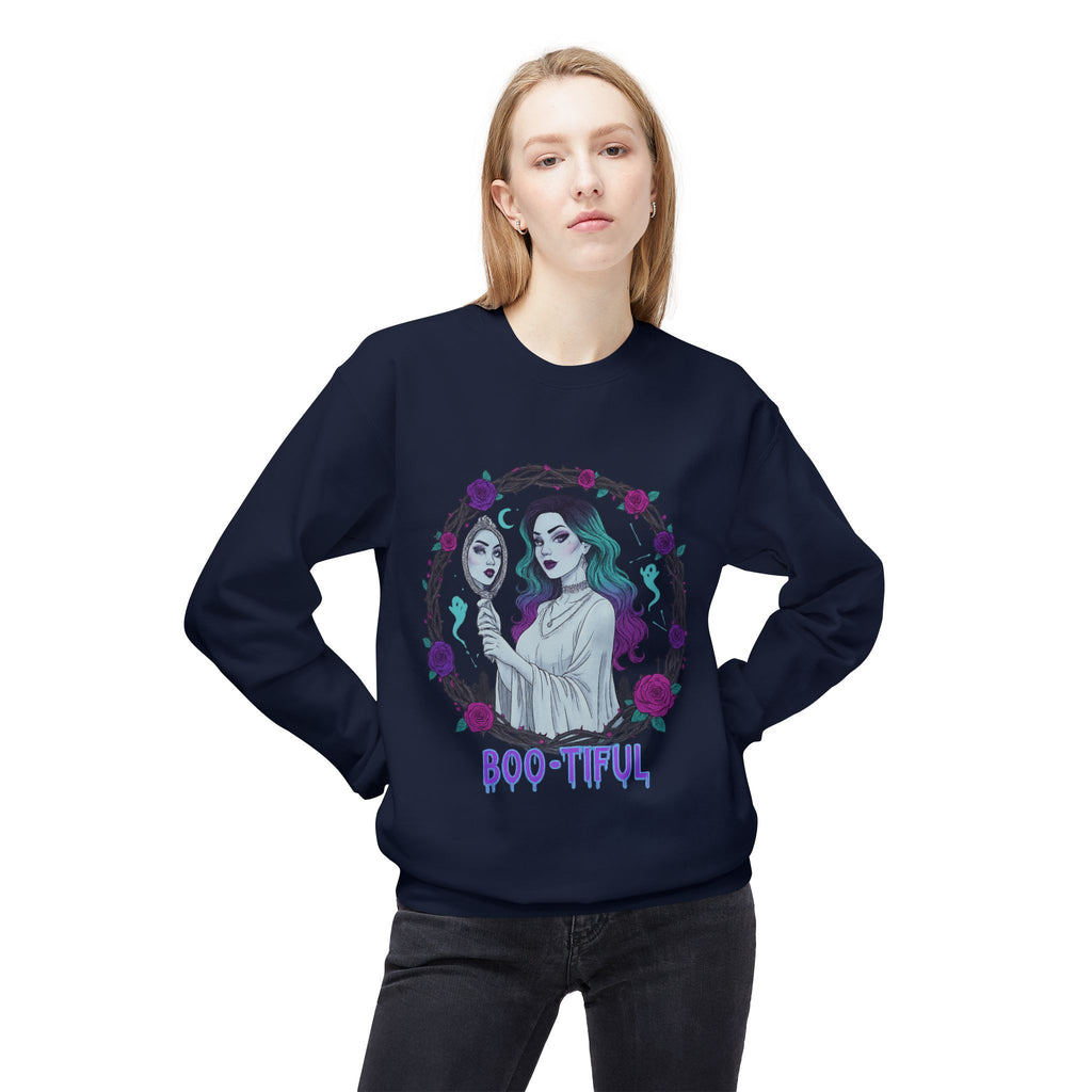 Boo-tiful - Gothic Witch Crewneck Unisex Sweatshirt - Cozy Halloween Apparel