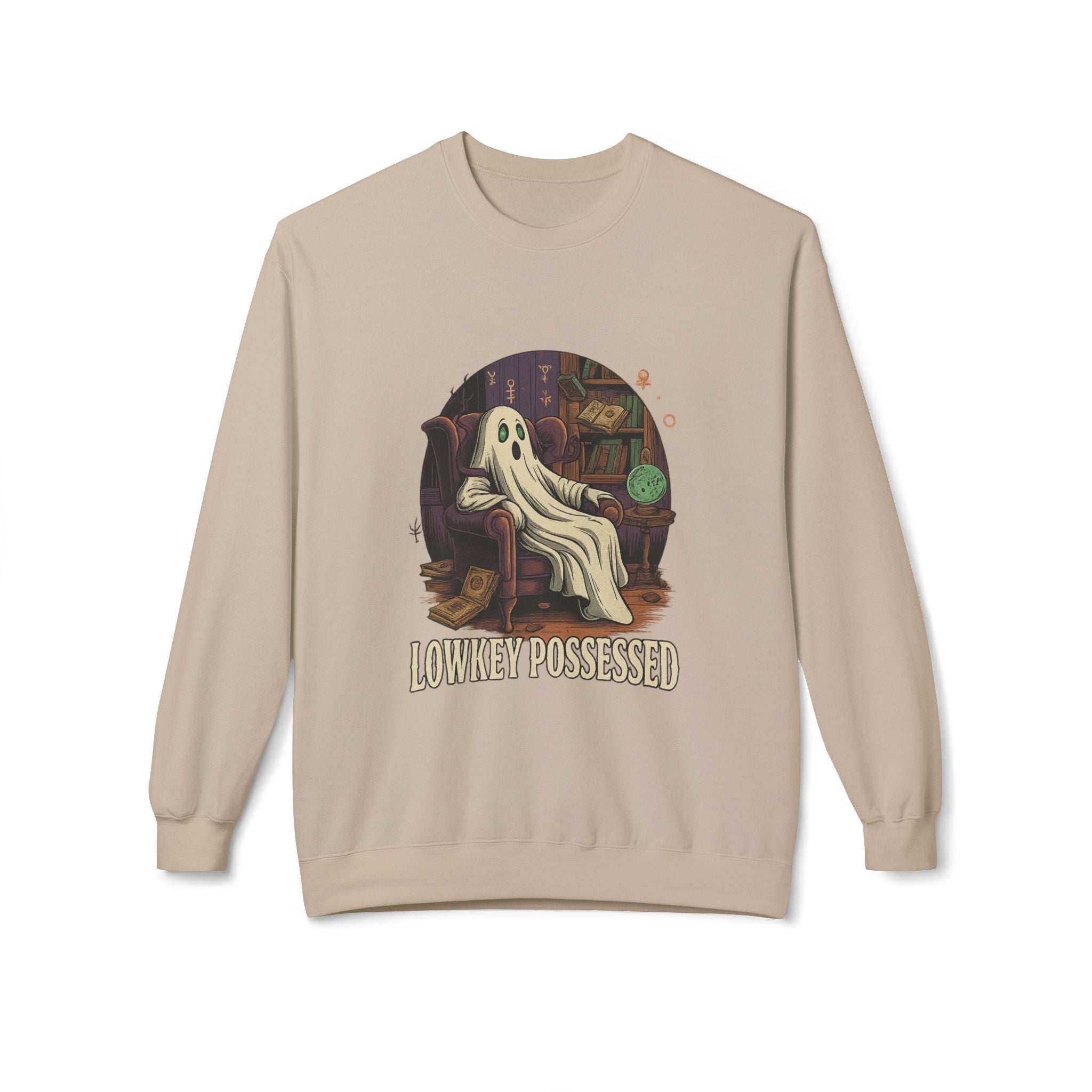 Lowkey Possessed 1 - Crewneck Unisex Sweatshirt - Cozy Halloween Apparel
