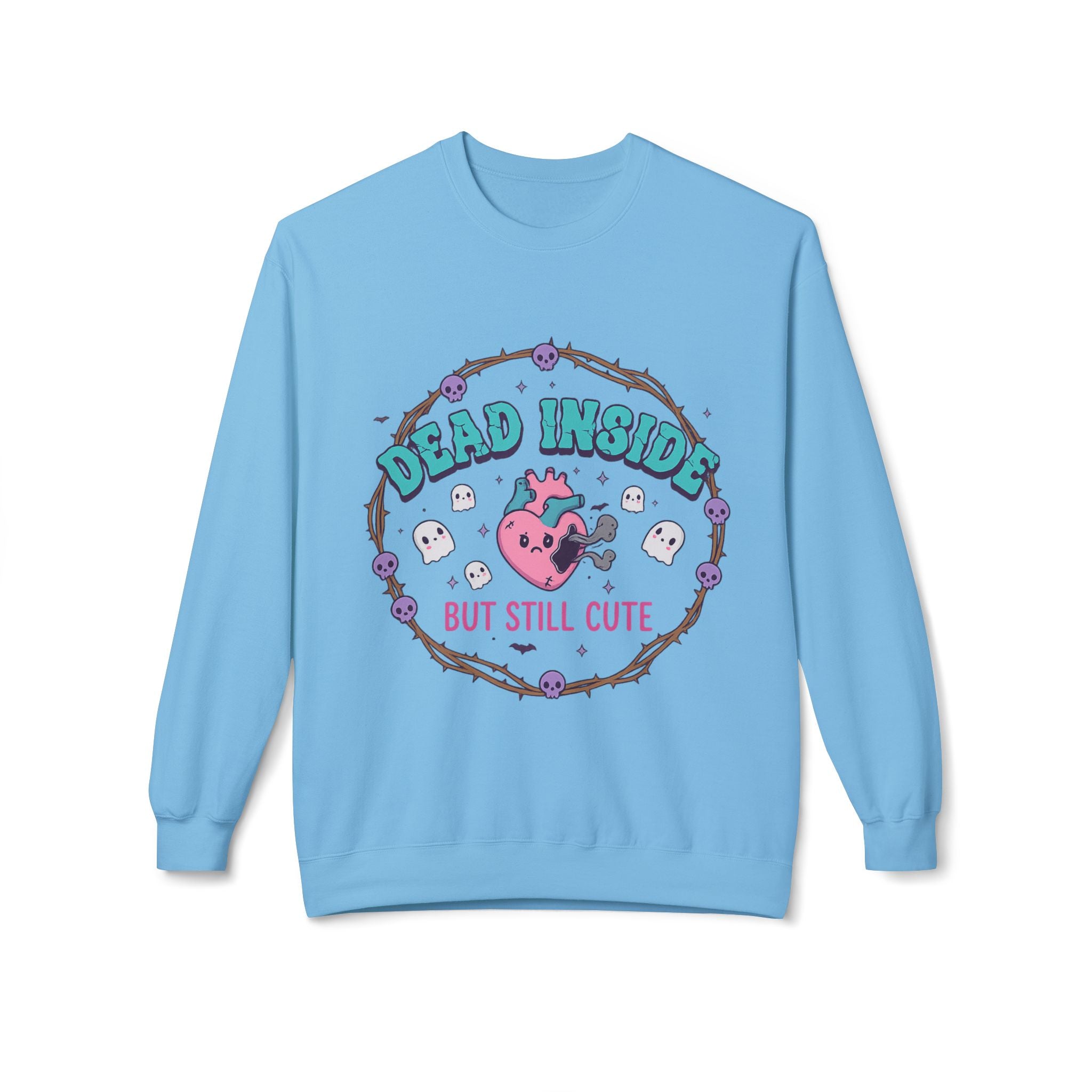 Dead Inside, But Still Cute 1- Crewneck Unisex Sweatshirt - Cozy Halloween Apparel