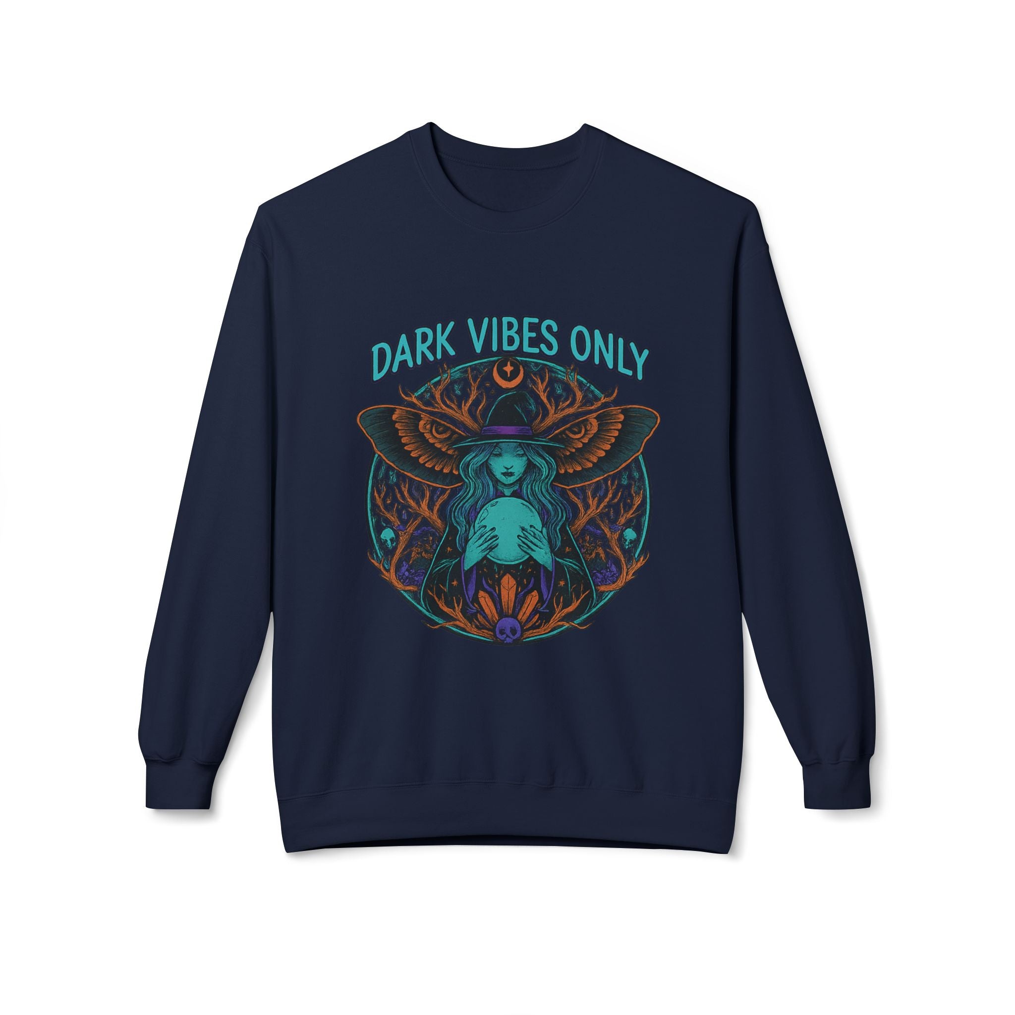 Dark Vibes Only 1 - Crewneck Unisex Sweatshirt - Cozy Halloween Apparel
