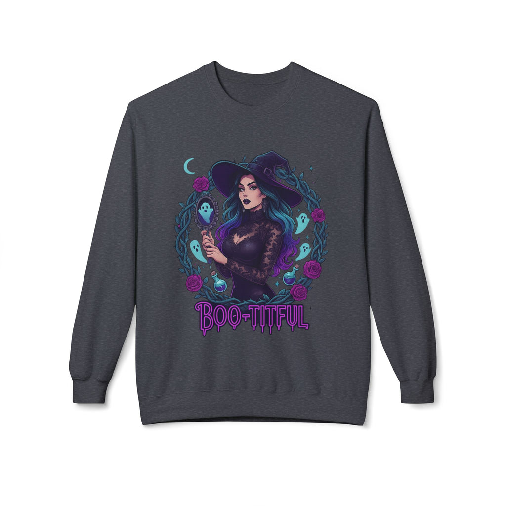 Boo-tiful - Gothic Witch Crewneck Unisex Sweatshirt - Cozy Halloween Apparel