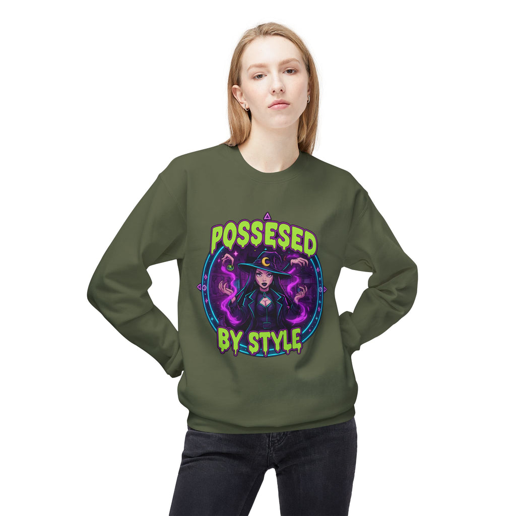 Possessed by Style 2 - Crewneck Unisex Sweatshirt - Cozy Halloween Apparel