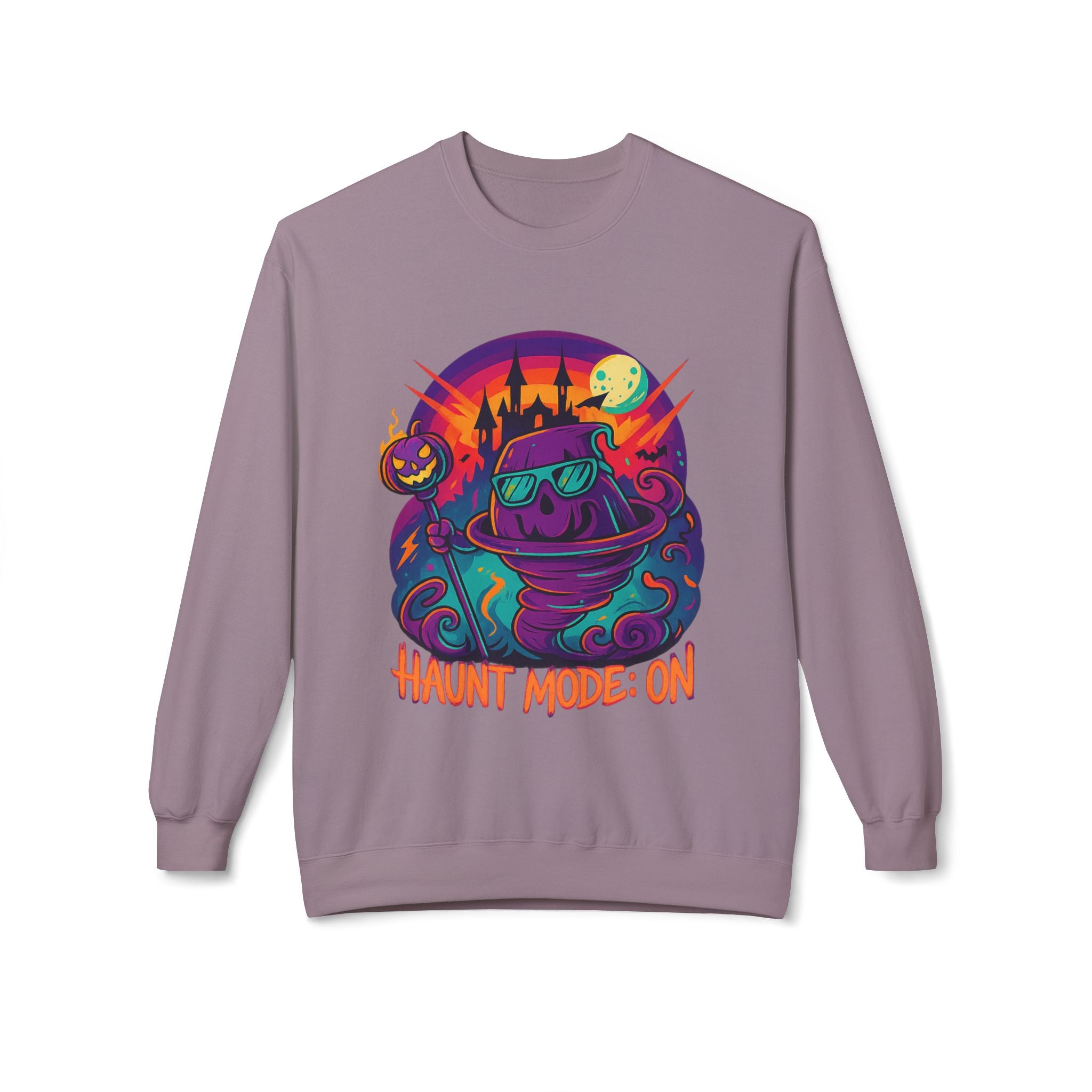 Haunt Mode ON 4 - Crewneck Unisex Sweatshirt - Cozy Halloween Apparel