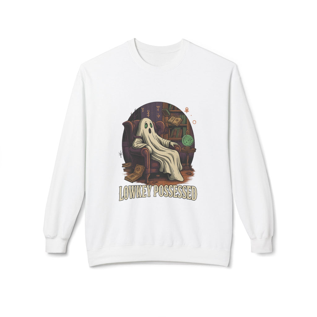 Lowkey Possessed 1 - Crewneck Unisex Sweatshirt - Cozy Halloween Apparel