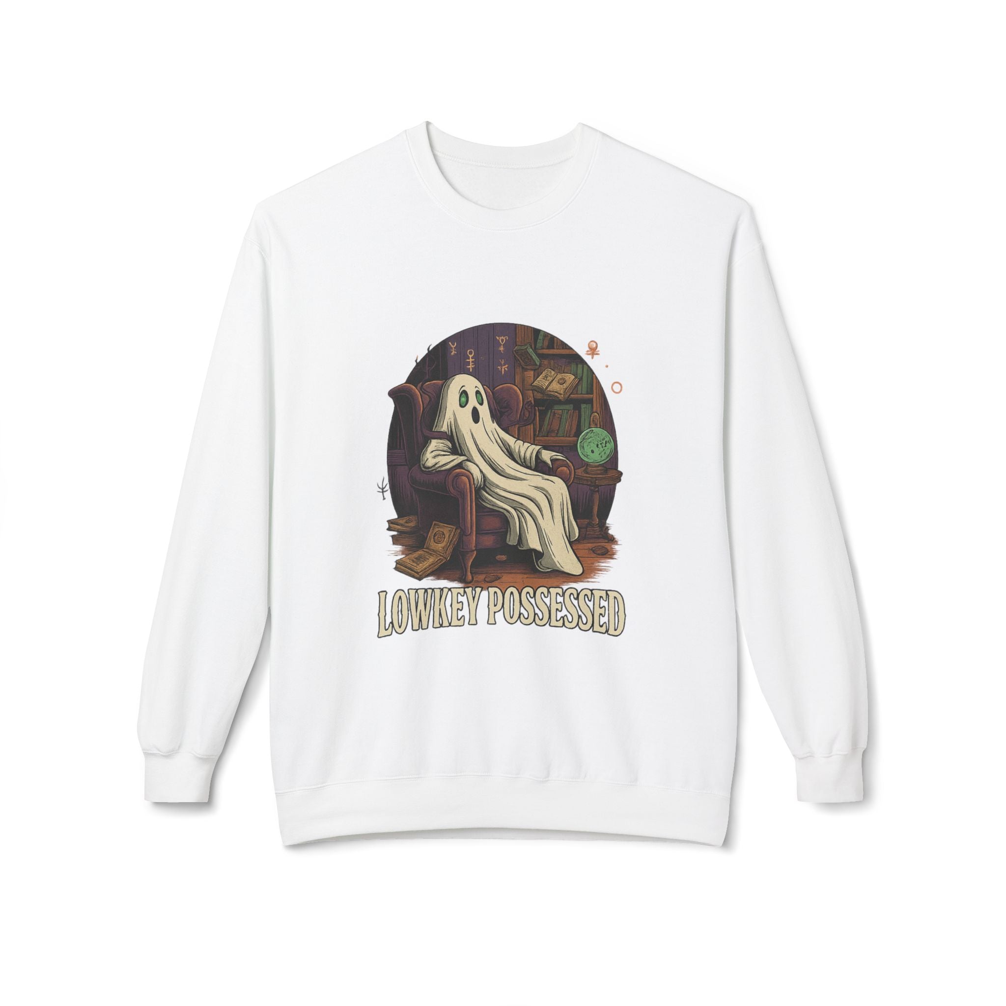 Lowkey Possessed 1 - Crewneck Unisex Sweatshirt - Cozy Halloween Apparel