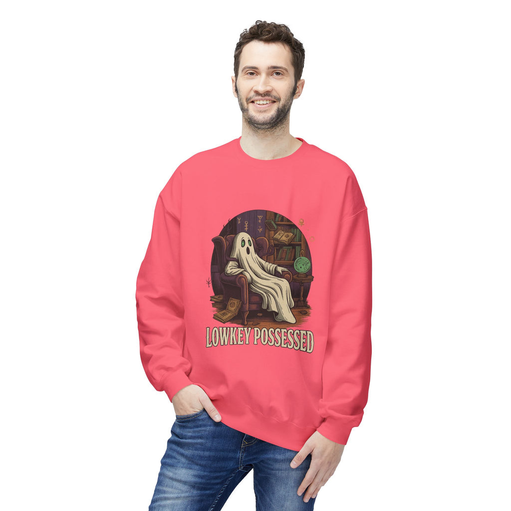 Lowkey Possessed 1 - Crewneck Unisex Sweatshirt - Cozy Halloween Apparel