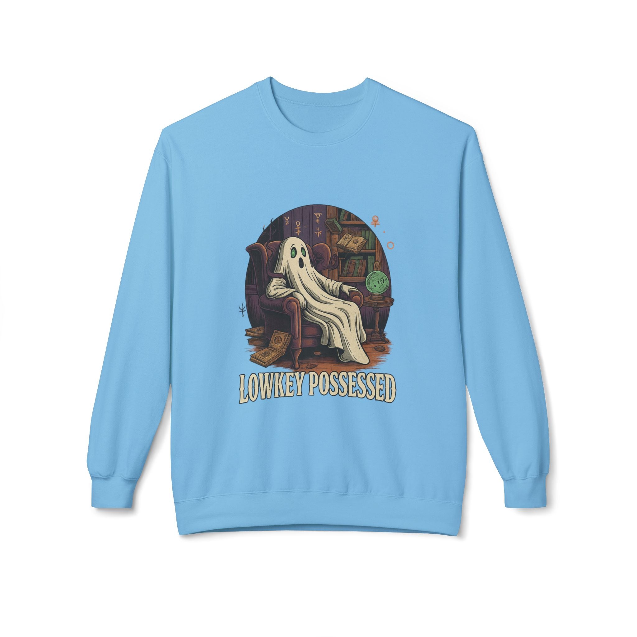 Lowkey Possessed 1 - Crewneck Unisex Sweatshirt - Cozy Halloween Apparel
