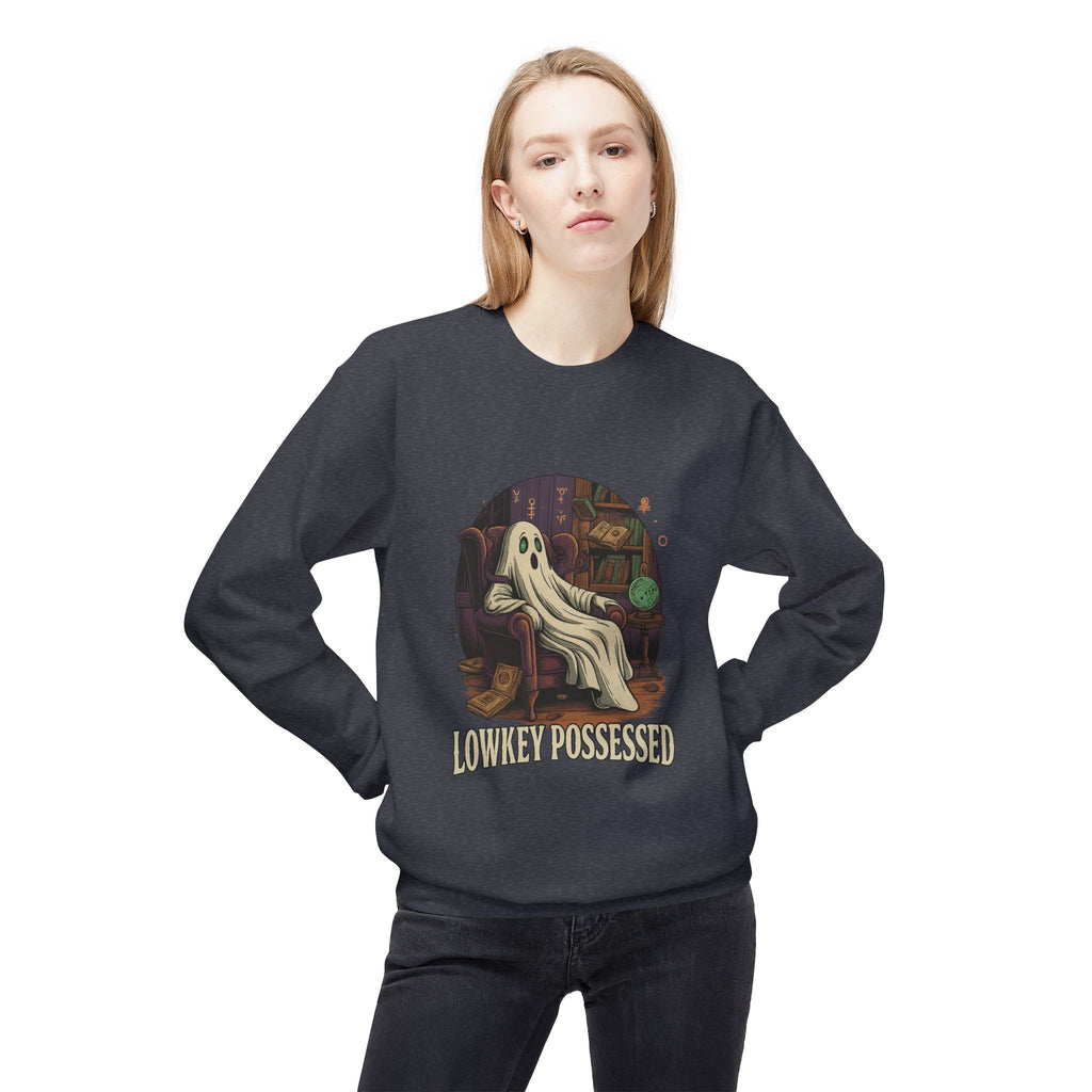 Lowkey Possessed 1 - Crewneck Unisex Sweatshirt - Cozy Halloween Apparel