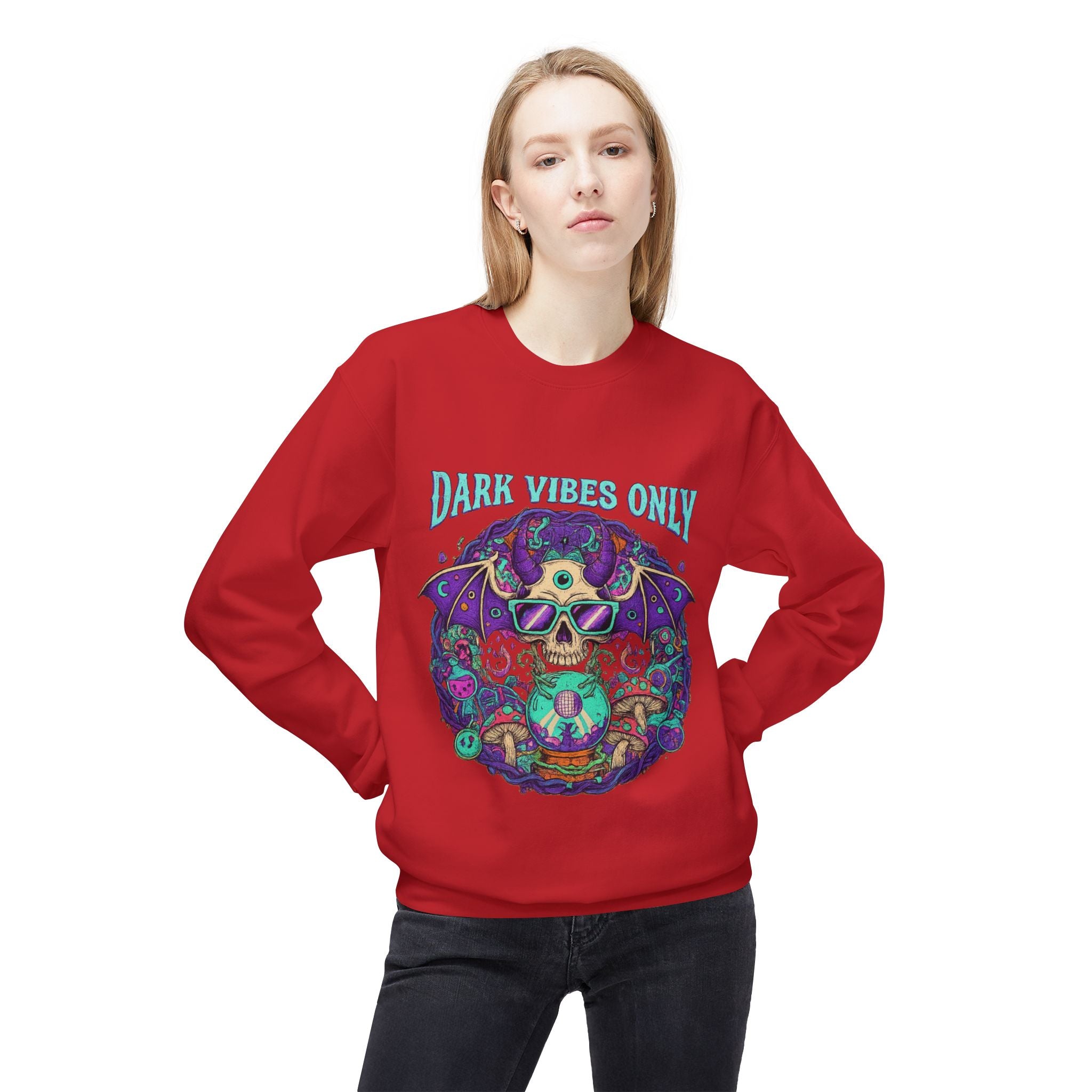 Dark Vibes Only 2 - Crewneck Unisex Sweatshirt - Cozy Halloween Apparel