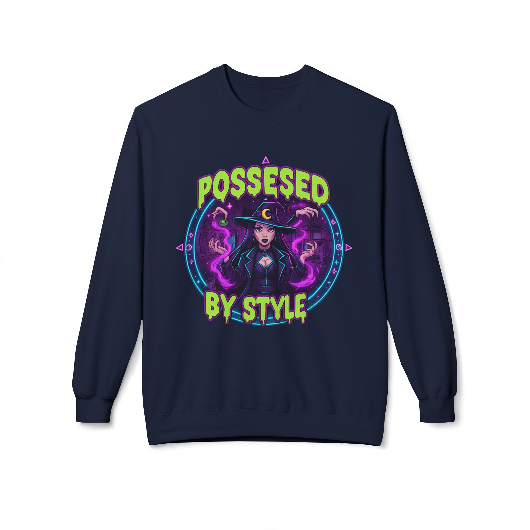 Possessed by Style 2 - Crewneck Unisex Sweatshirt - Cozy Halloween Apparel