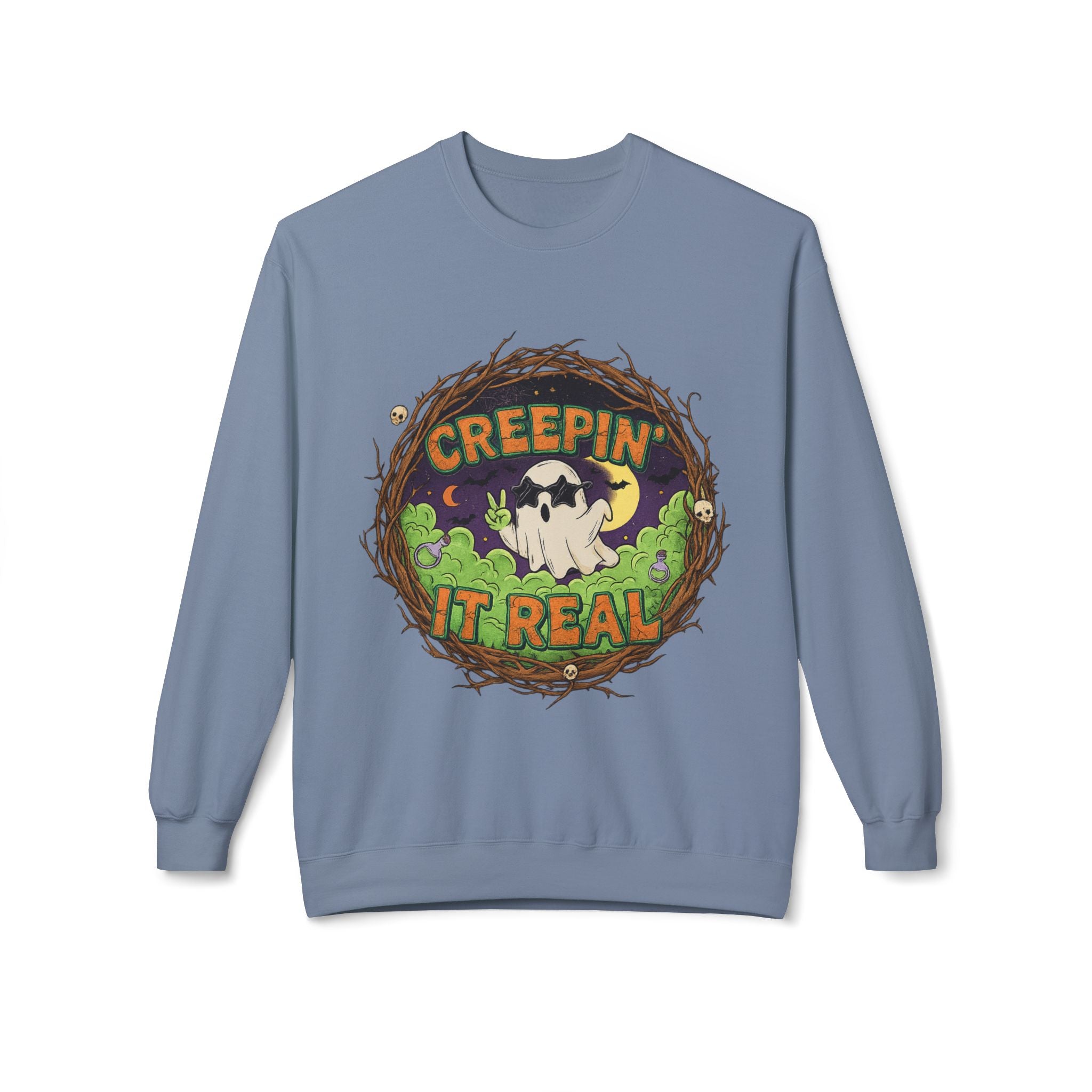 Creepin’ It Real 2 - Crewneck Unisex Sweatshirt - Cozy Halloween Apparel
