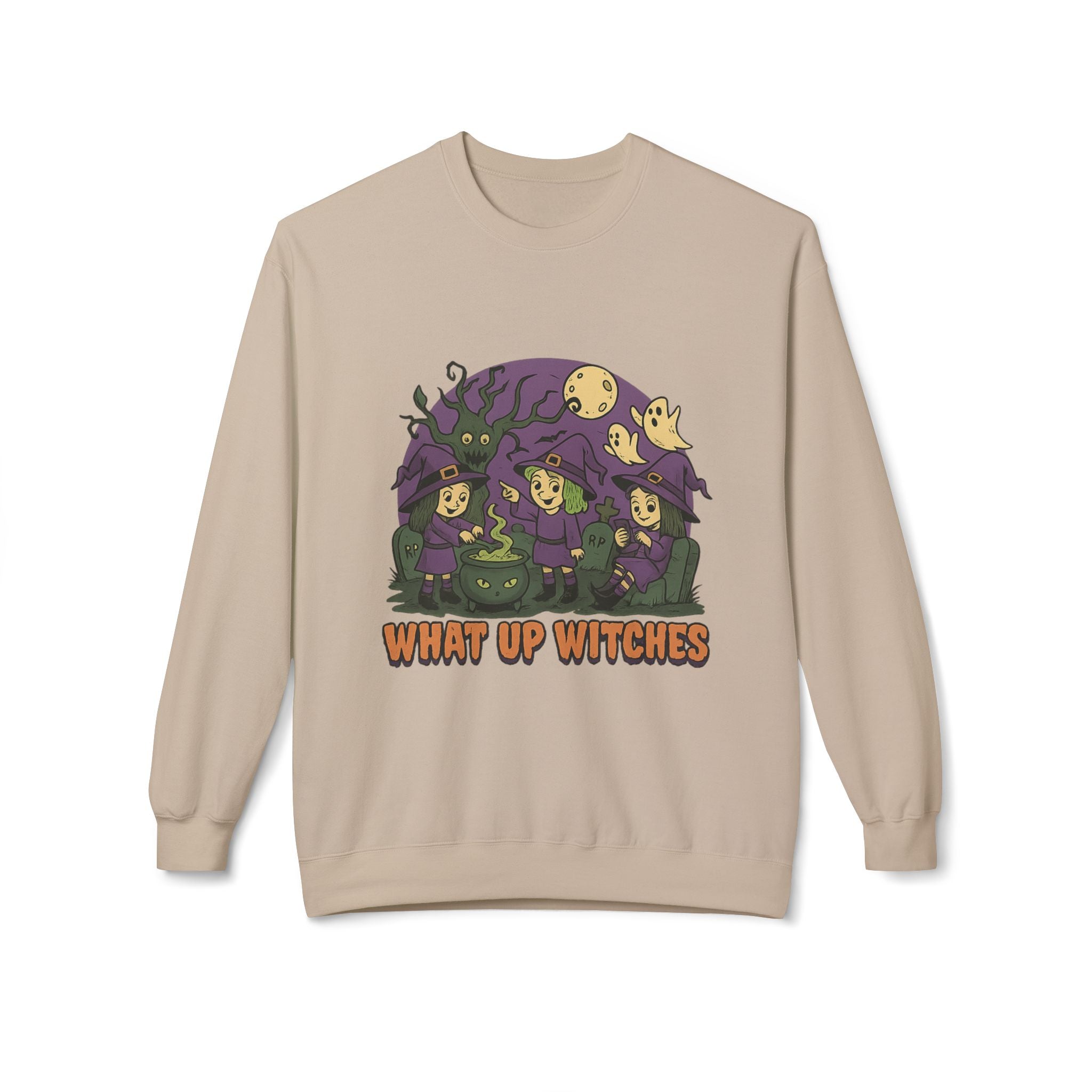 What Up Witches 2.2 - Crewneck Unisex Sweatshirt - Cozy Halloween Apparel