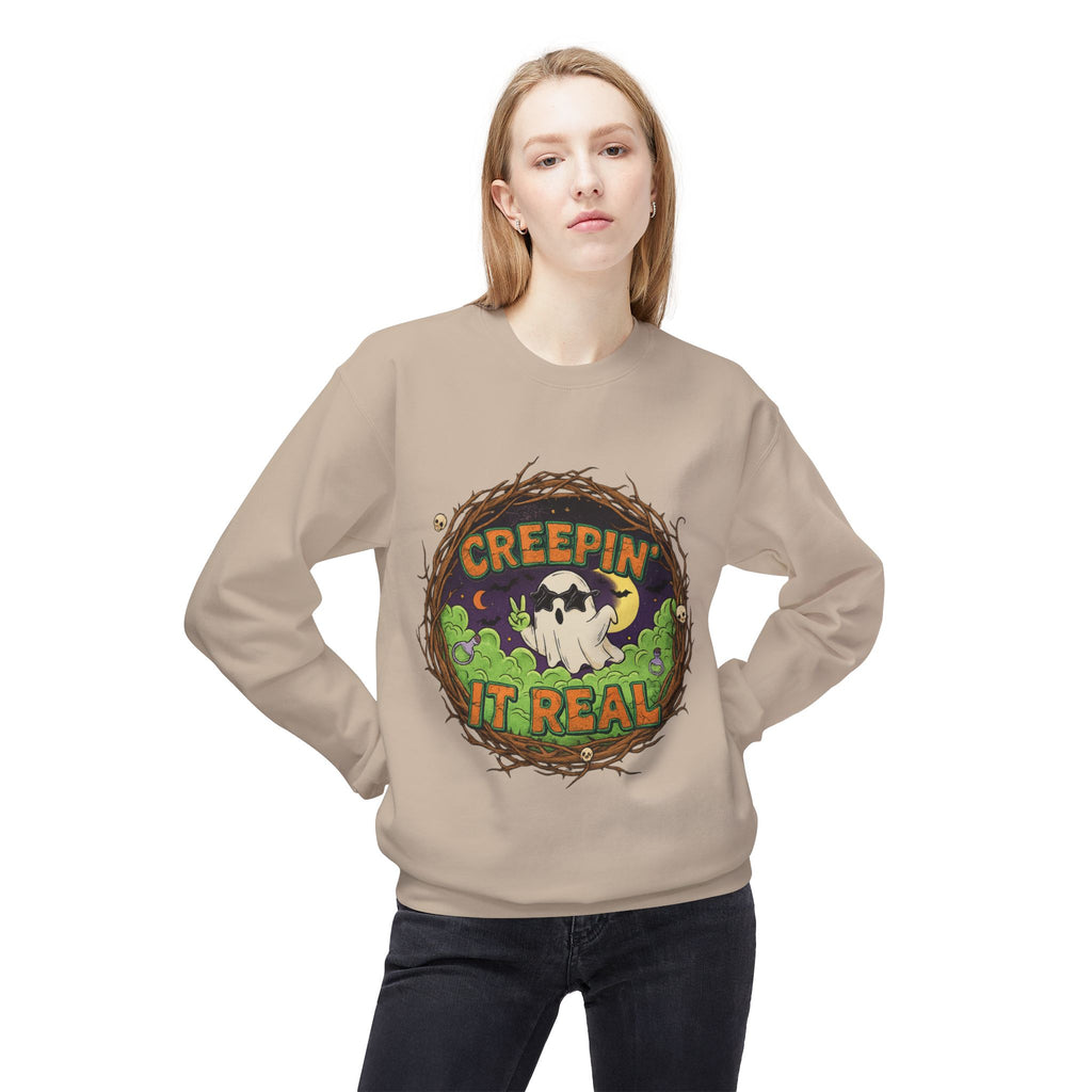 Creepin’ It Real 2 - Crewneck Unisex Sweatshirt - Cozy Halloween Apparel