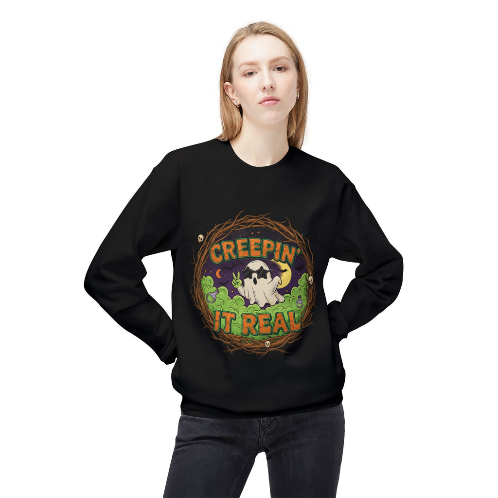 Creepin’ It Real 2 - Crewneck Unisex Sweatshirt - Cozy Halloween Apparel