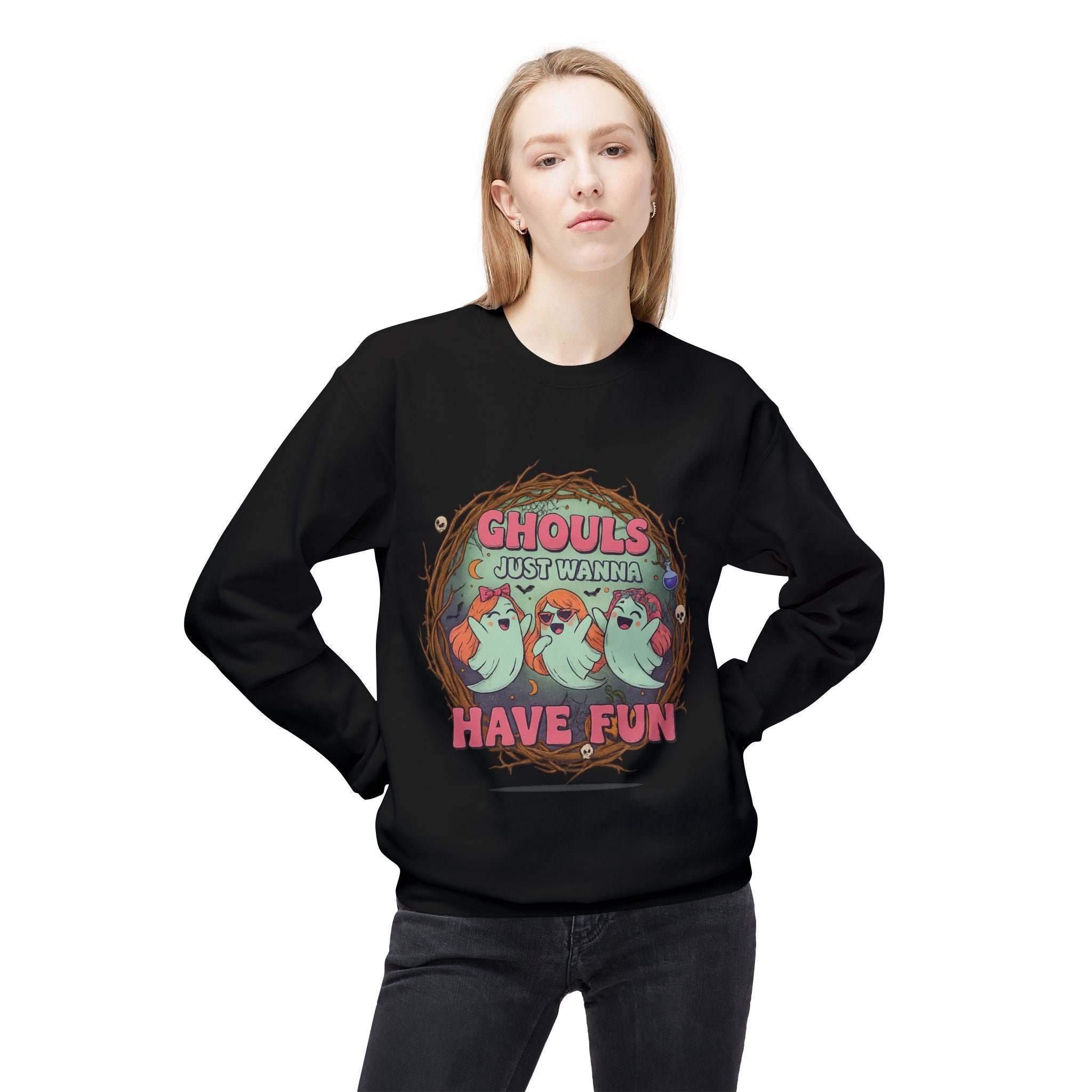 Ghouls Just Wanna Have Fun 1 - Crewneck Unisex Sweatshirt - Cozy Halloween Apparel