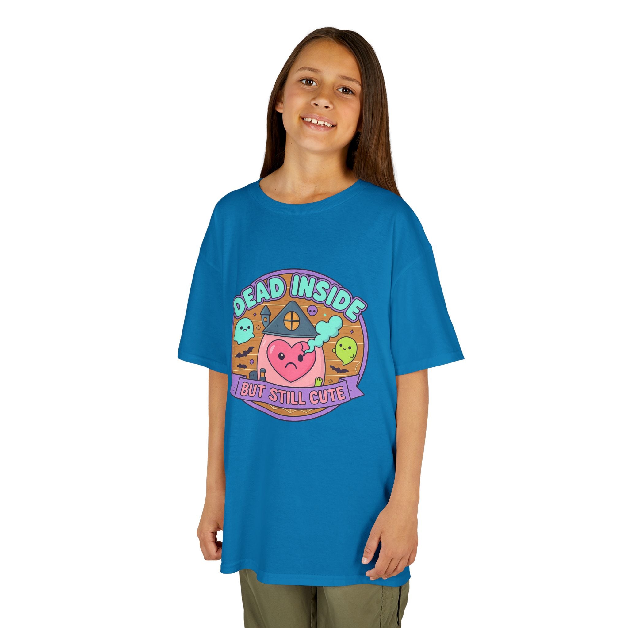 Dead Inside But Still Cute - Cute Kids Heavy Cotton Tee ,  Fun Graphic Tee for Kids