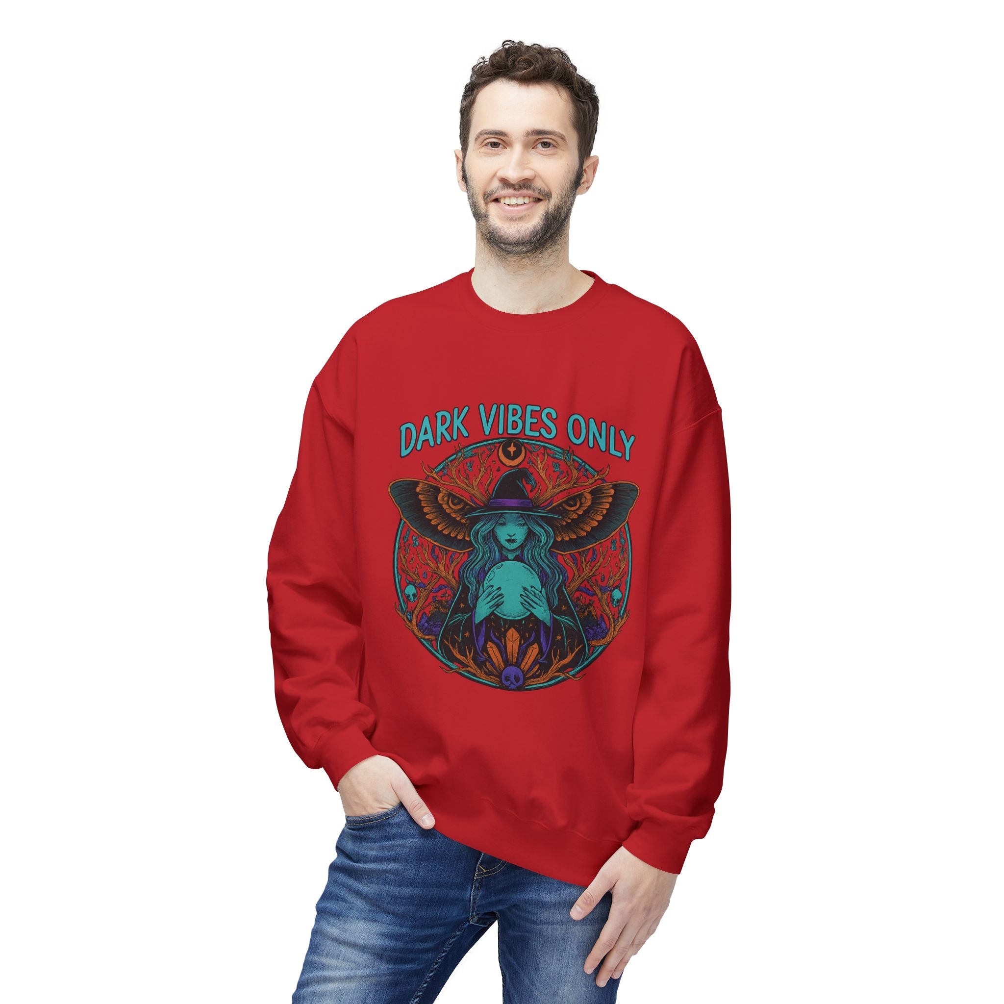 Dark Vibes Only 1 - Crewneck Unisex Sweatshirt - Cozy Halloween Apparel