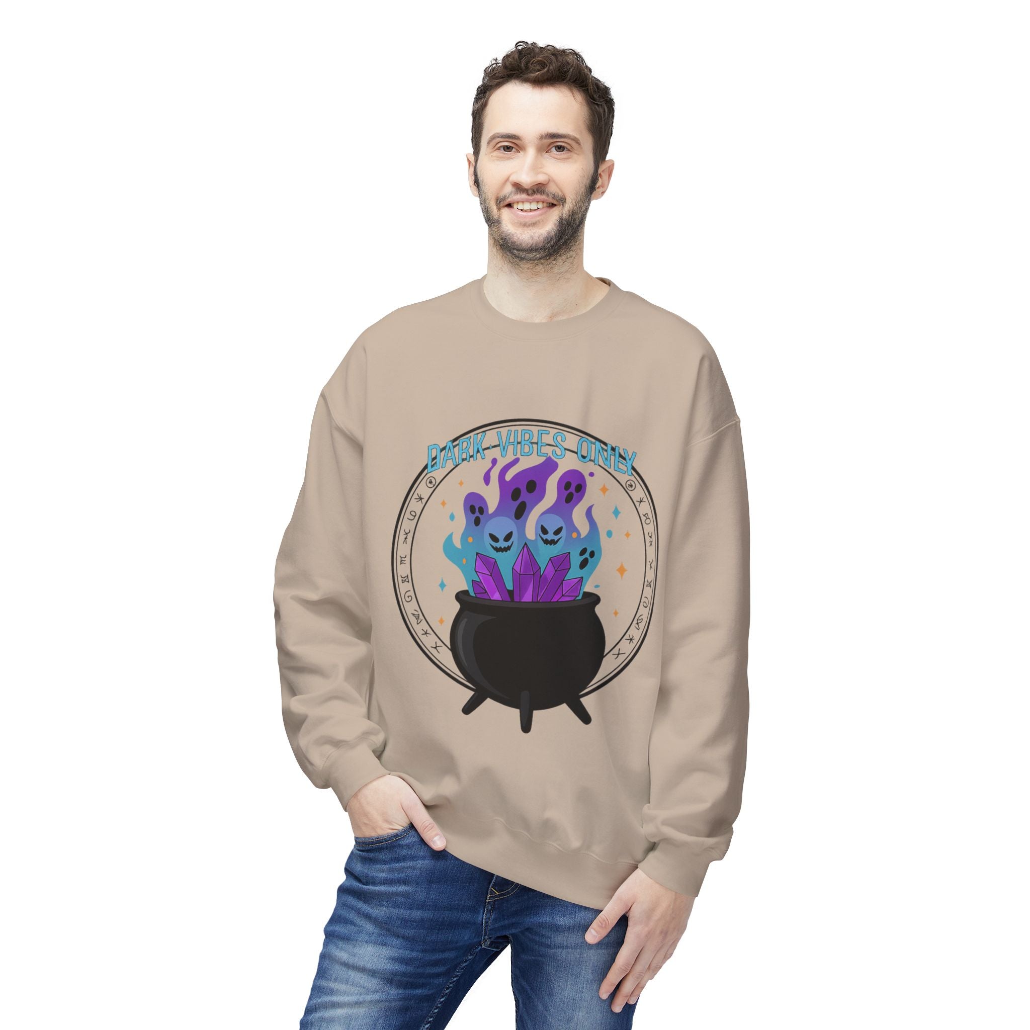 Dark Vibes Only 3.2 - Crewneck Unisex Sweatshirt - Cozy Halloween Apparel