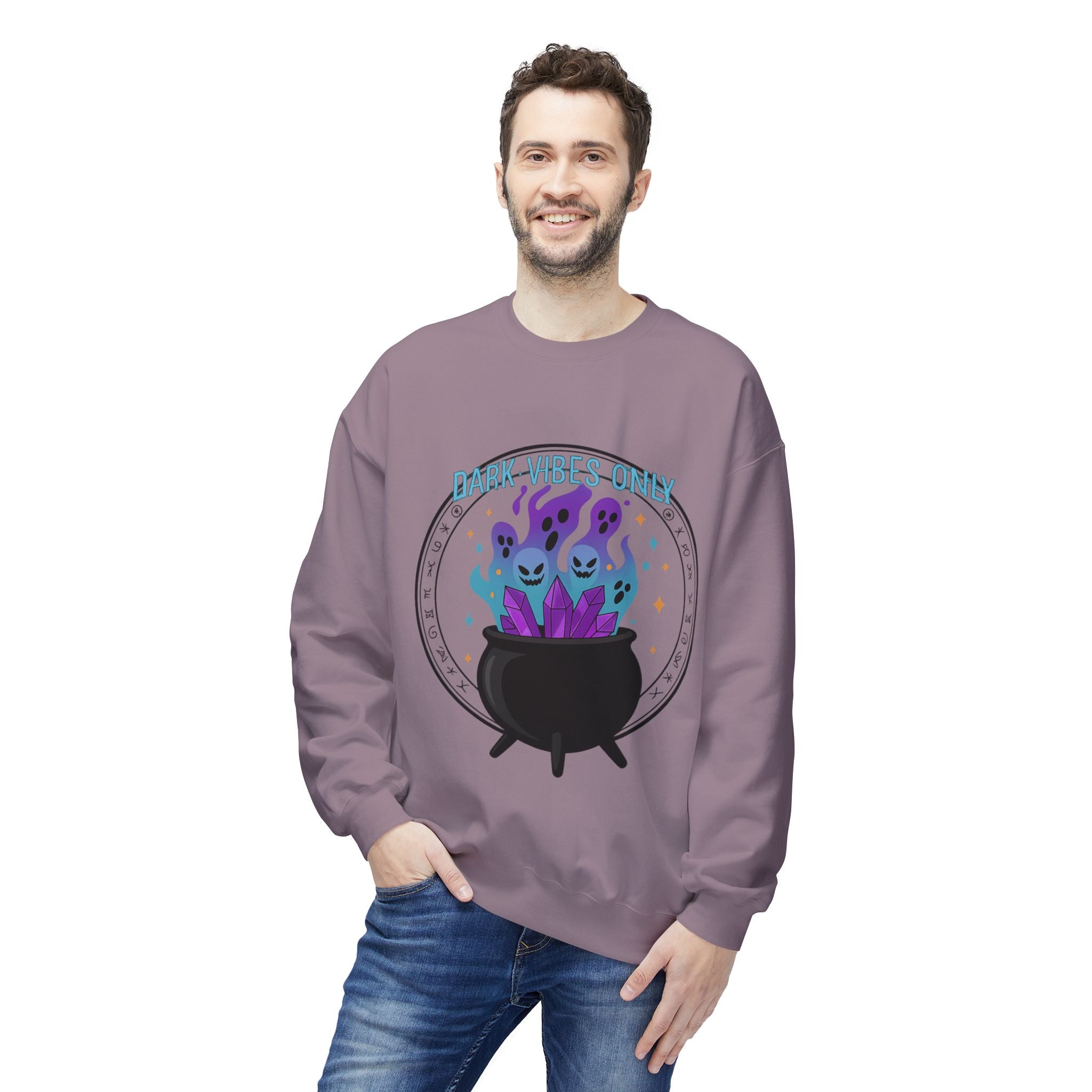 Dark Vibes Only 3.2 - Crewneck Unisex Sweatshirt - Cozy Halloween Apparel
