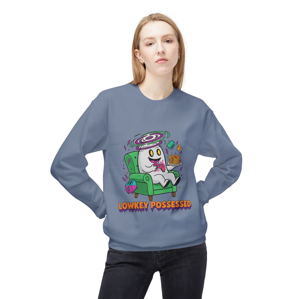 Lowkey Possessed 4 - Crewneck Unisex Sweatshirt - Cozy Halloween Apparel