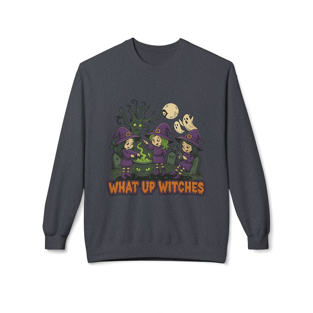 What Up Witches 2.1 - Crewneck Unisex Sweatshirt - Cozy Halloween Apparel