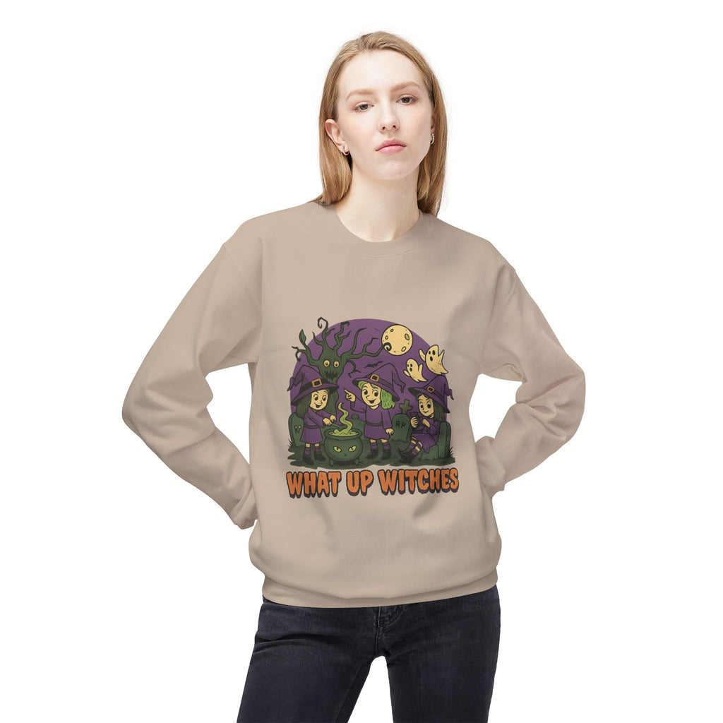 What Up Witches 2.2 - Crewneck Unisex Sweatshirt - Cozy Halloween Apparel