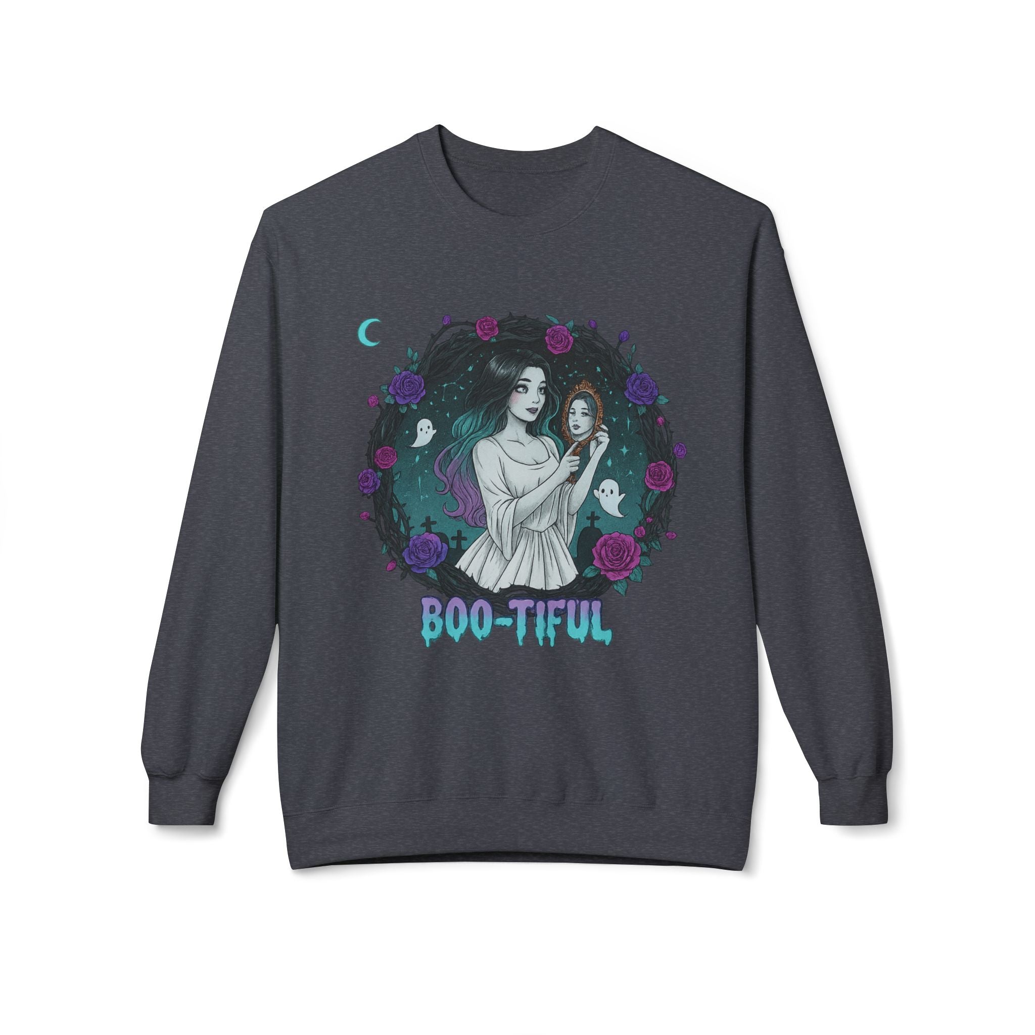 Boo-tiful 4.1 - Gothic Witch Crewneck Unisex Sweatshirt - Cozy Halloween Apparel