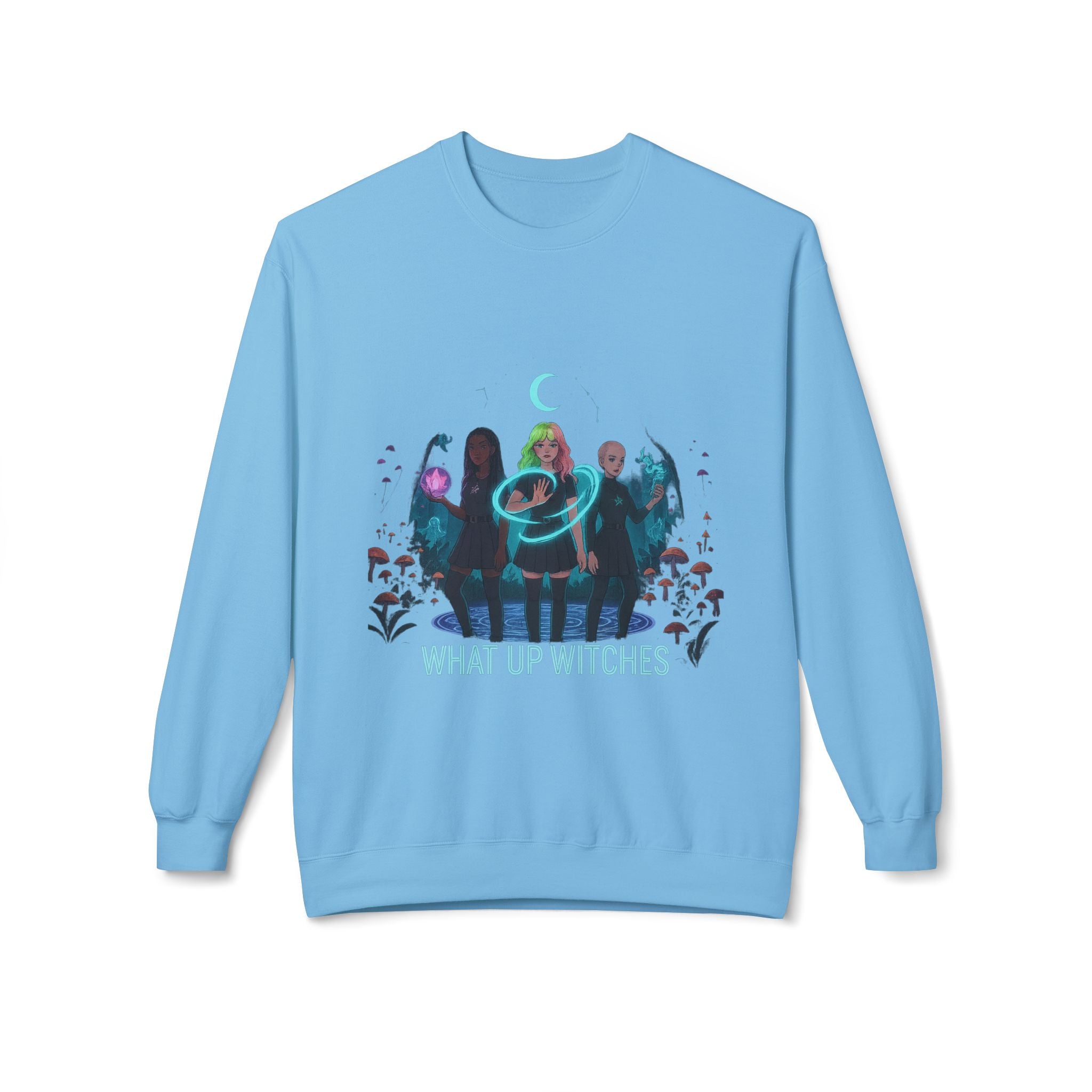 What Up Witches 3 - Crewneck Unisex Sweatshirt - Cozy Halloween Apparel