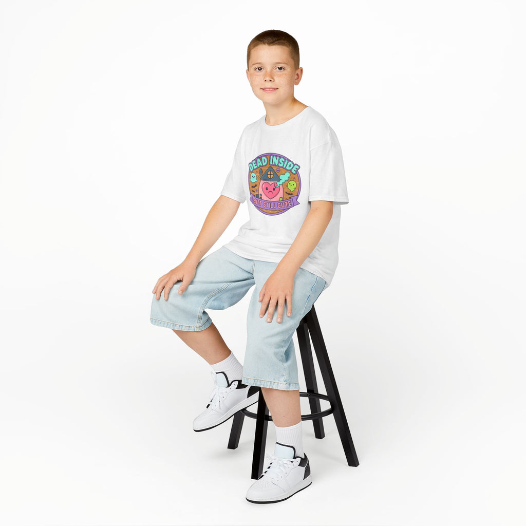 Dead Inside But Still Cute - Cute Kids Heavy Cotton Tee ,  Fun Graphic Tee for Kids