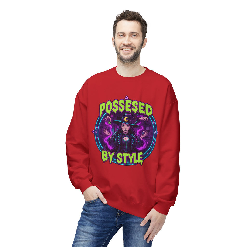 Possessed by Style 2 - Crewneck Unisex Sweatshirt - Cozy Halloween Apparel