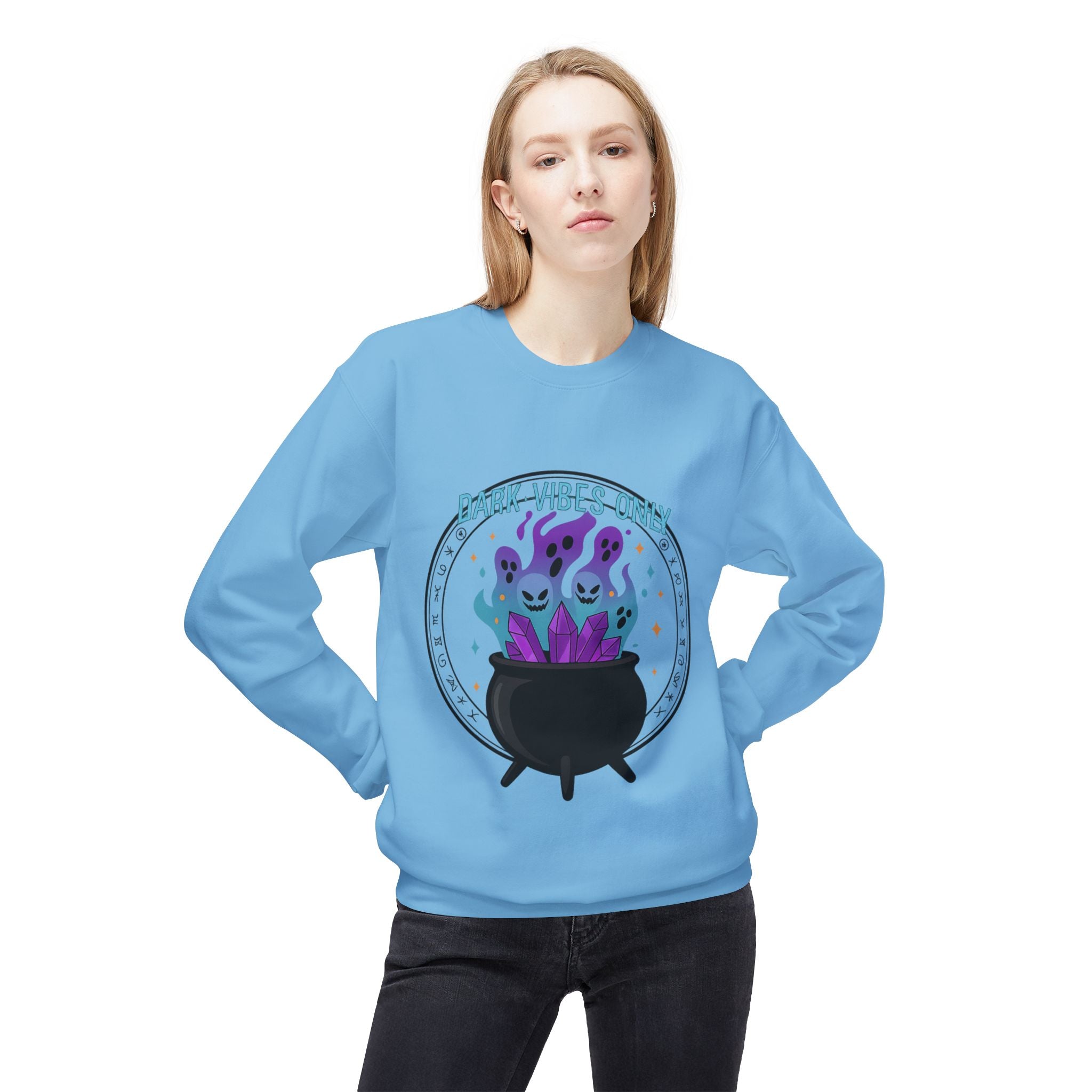 Dark Vibes Only 3.2 - Crewneck Unisex Sweatshirt - Cozy Halloween Apparel