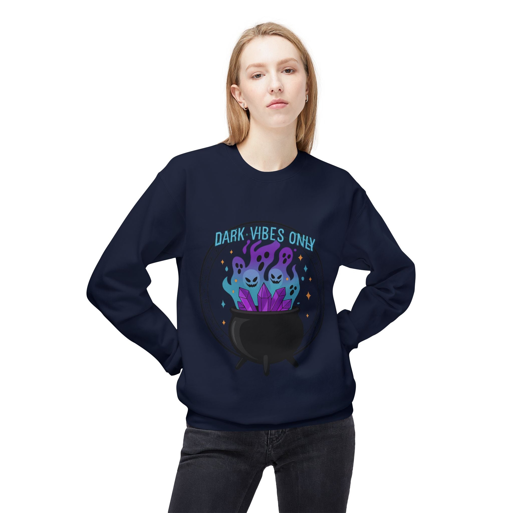 Dark Vibes Only 3.2 - Crewneck Unisex Sweatshirt - Cozy Halloween Apparel