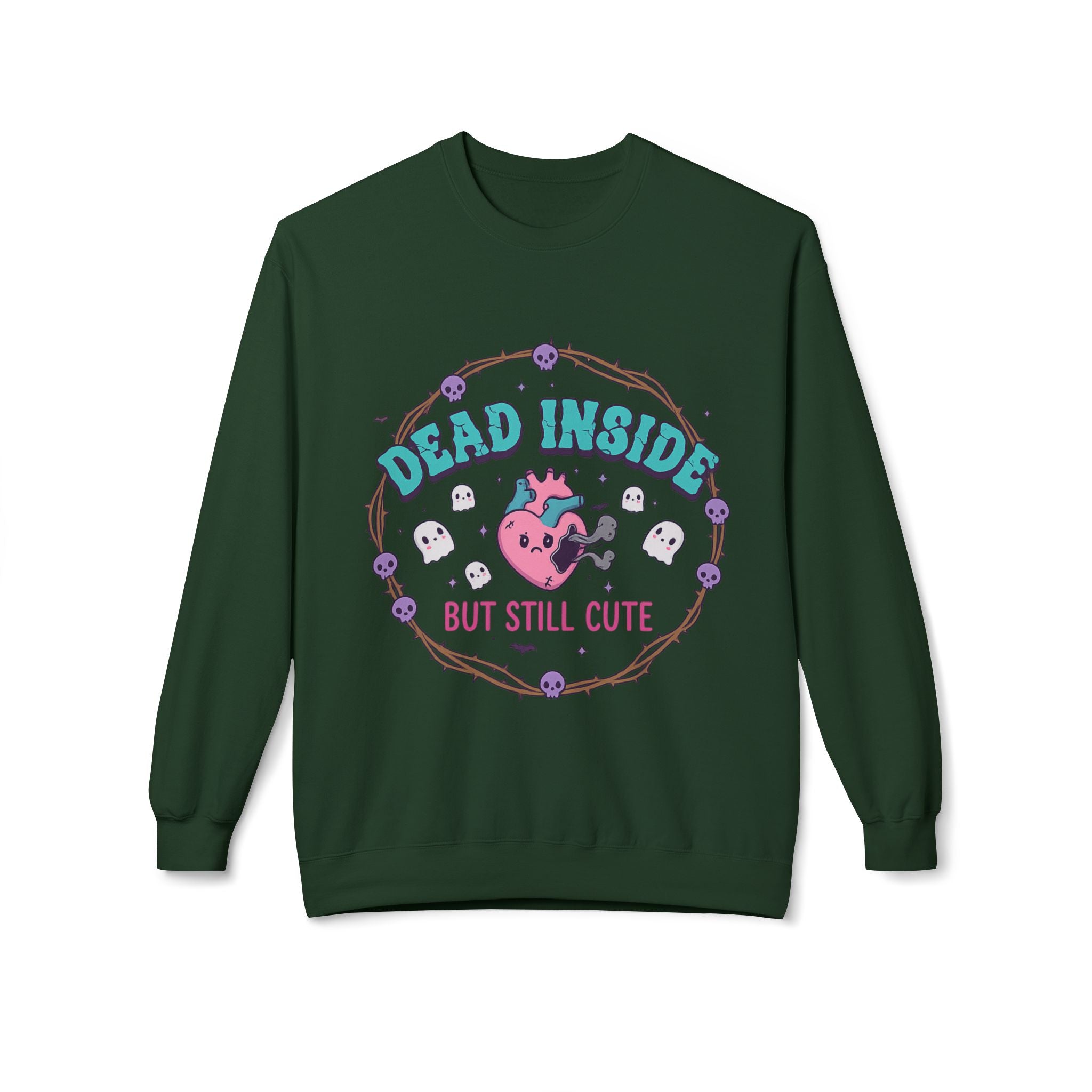 Dead Inside, But Still Cute 1- Crewneck Unisex Sweatshirt - Cozy Halloween Apparel