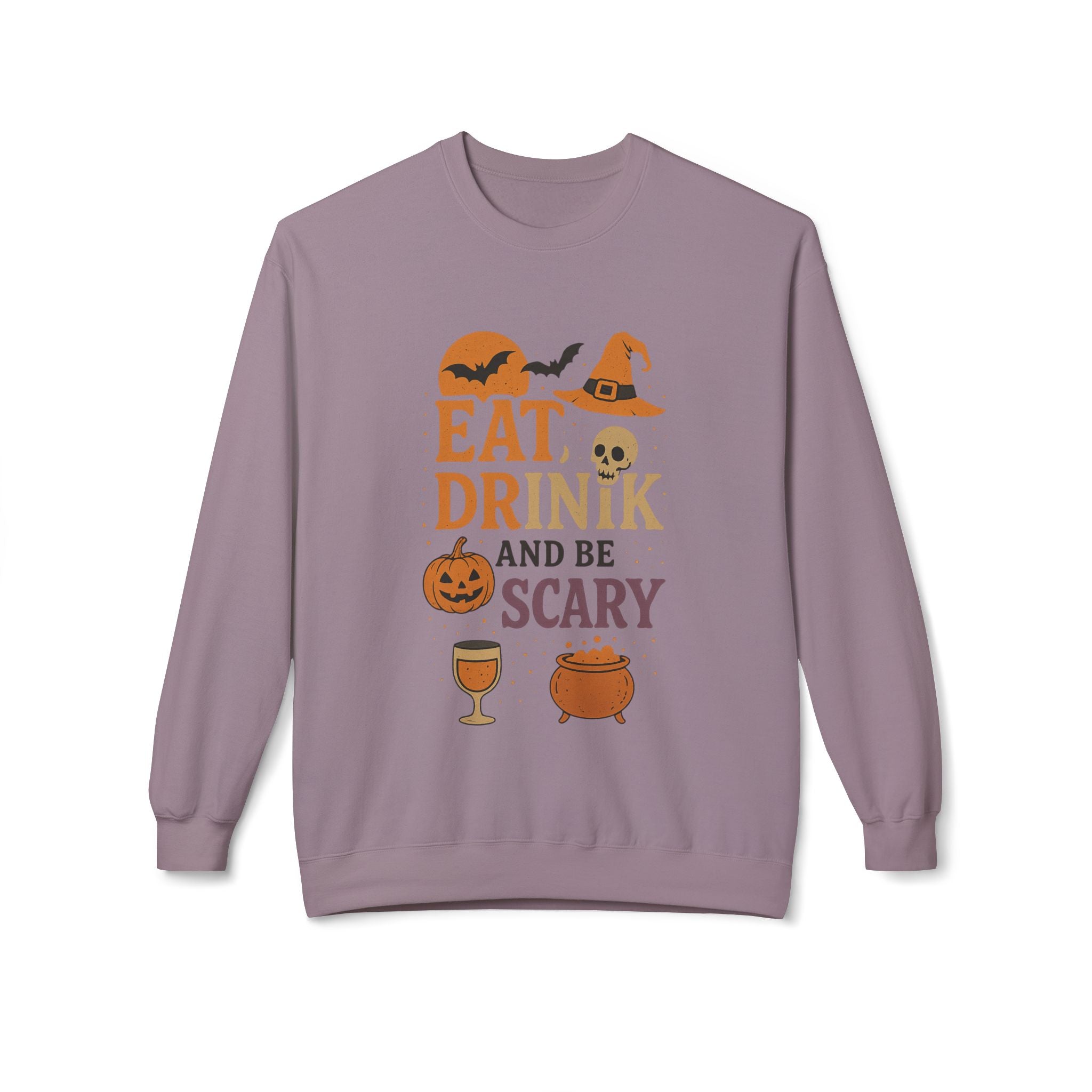 Eat, Drink, and Be Scary 1 - Crewneck Unisex Sweatshirt - Cozy Halloween Apparel