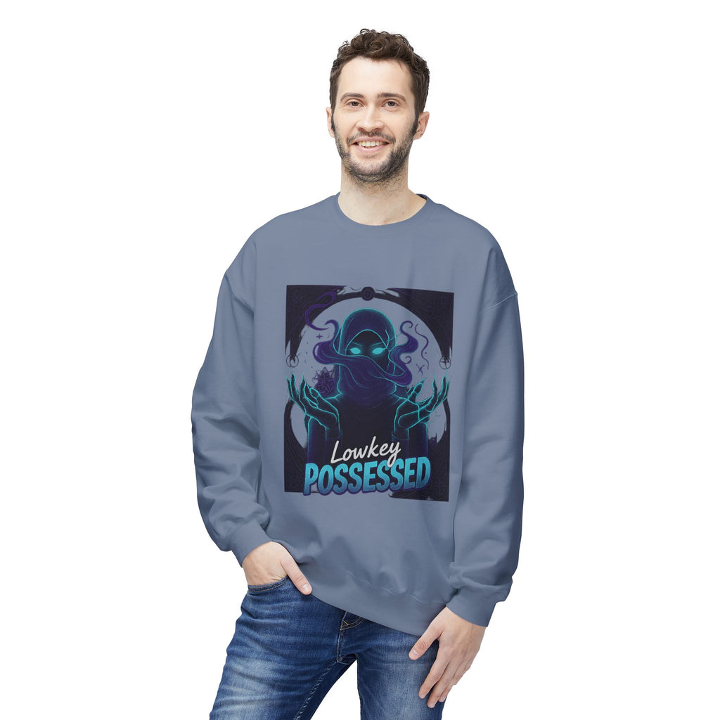 Lowkey Possessed 3 - Crewneck Unisex Sweatshirt - Cozy Halloween Apparel