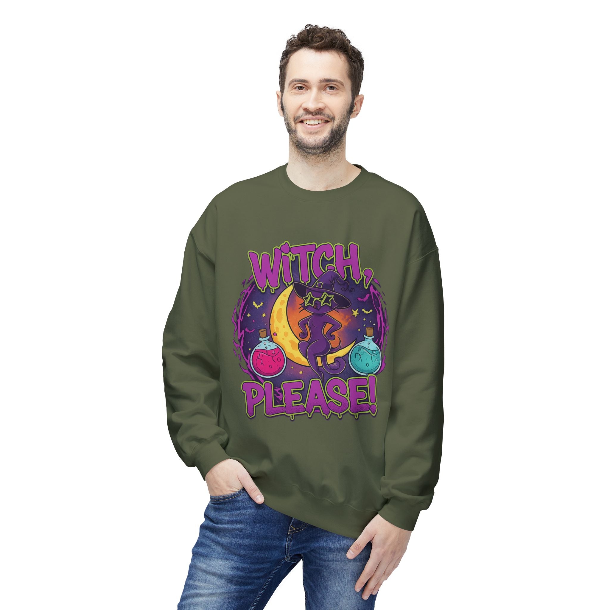 Witch, Please! 3 - Crewneck Unisex Sweatshirt - Cozy Halloween Apparel