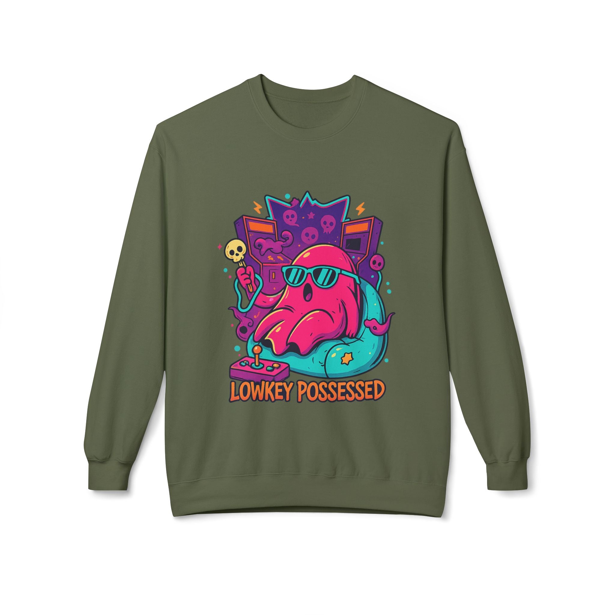 Lowkey Possessed 2 - Crewneck Unisex Sweatshirt - Cozy Halloween Apparel