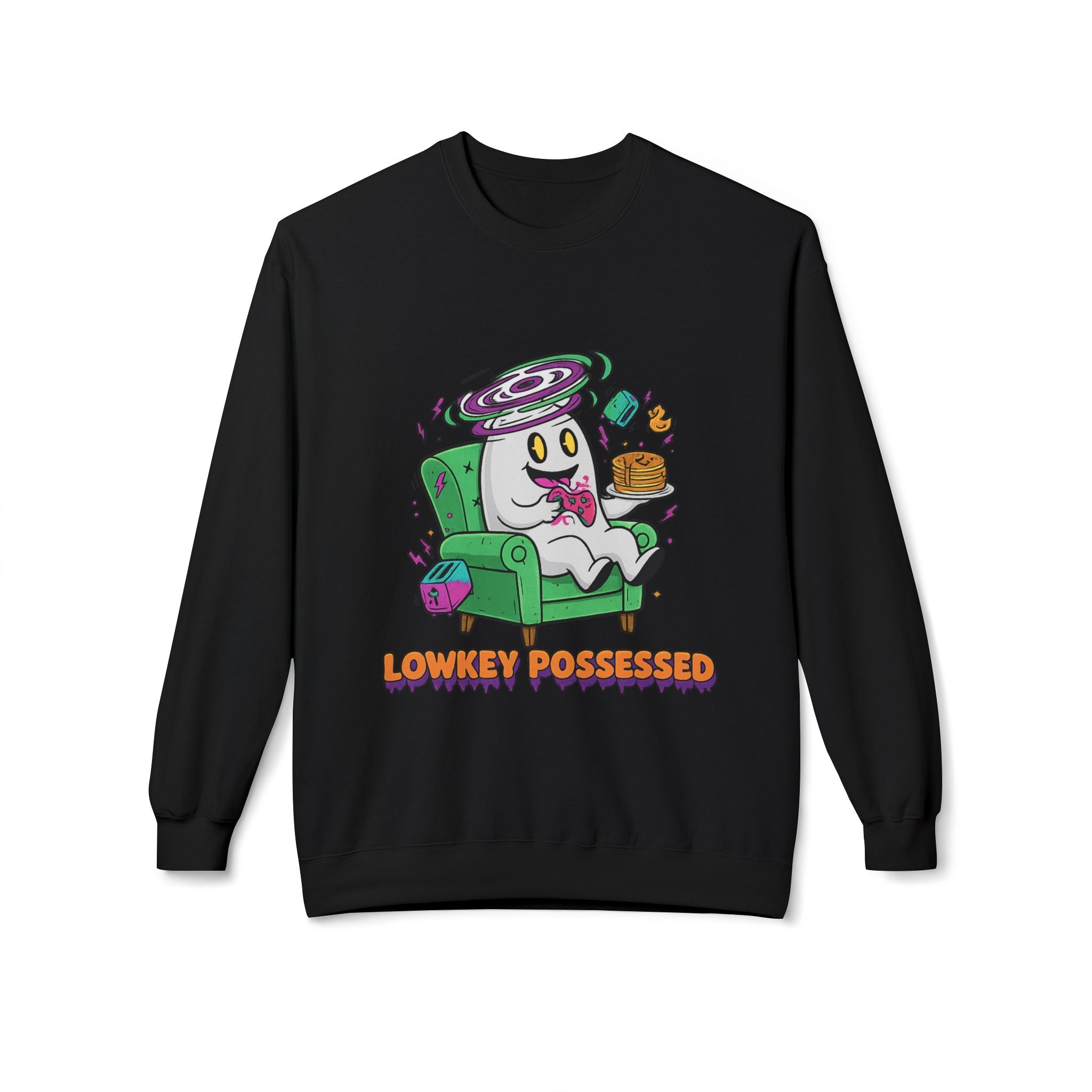 Lowkey Possessed 4 - Crewneck Unisex Sweatshirt - Cozy Halloween Apparel